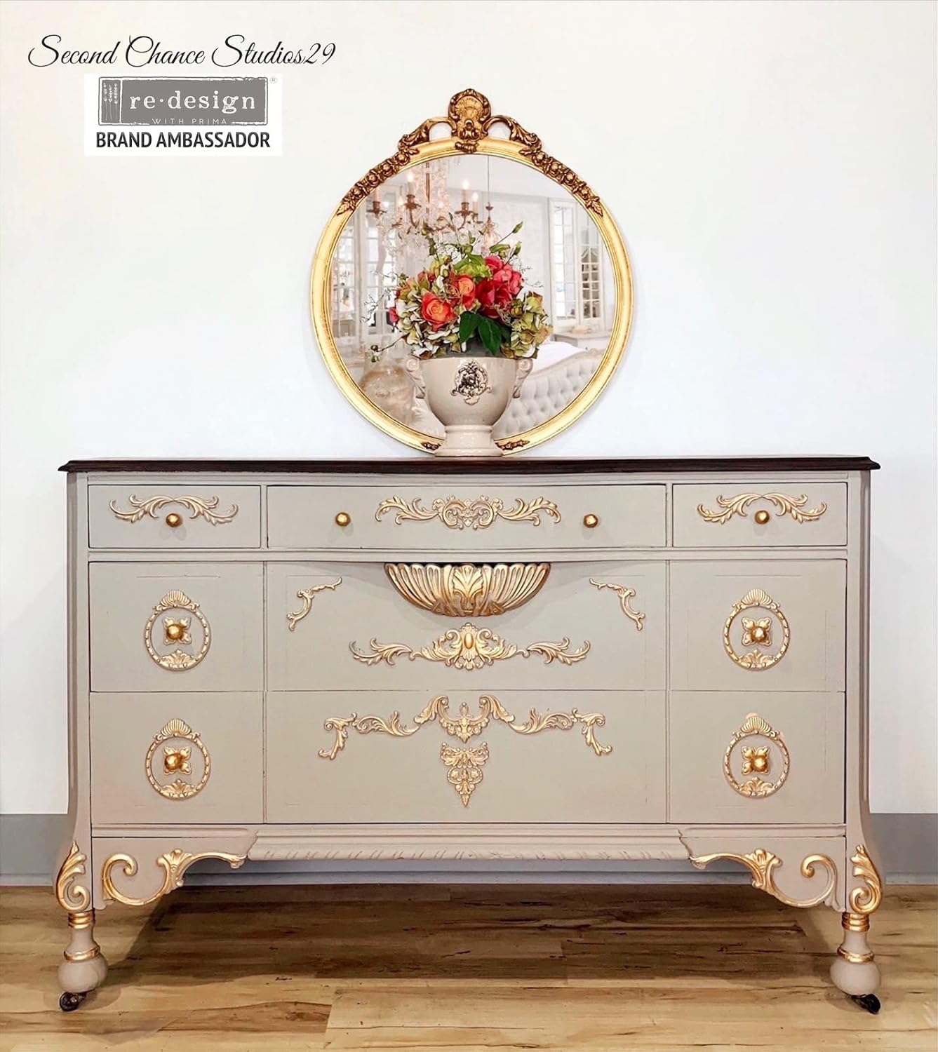 Prima Marketing Inc. Redesign with Prima Home D&eacute;cor Thorton Medallion, Multicolor, 5"X8"