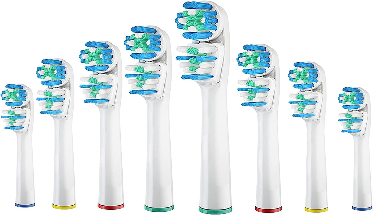 Debizz Dual-Clean Replacement Brush Heads Compatible with Oral B Vitality Series, Fits for Pro 1000, Smart 1500, Genius X, Double Clean Toothbrush Heads Provide Twice Clean - 8 Pcs