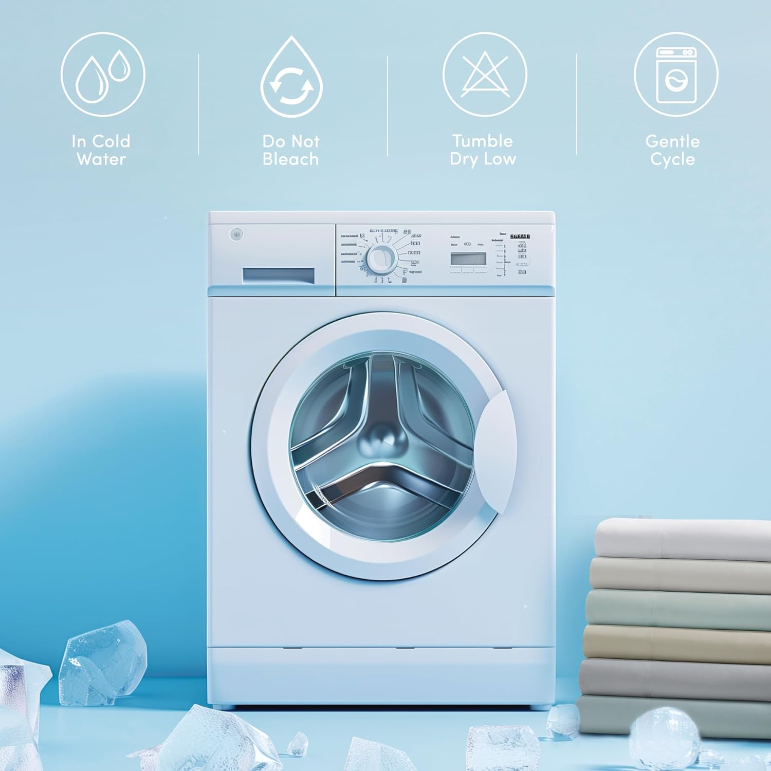 Comfort Spaces Coolmax Moisture Wicking Sheet Set Soft, Fade Resistant, All Elastic Deep Pocket Fits up to 16" Mattress - Warm Weather Cooling Sheets for Night Sweats, Twin, Blue, 3 Piece