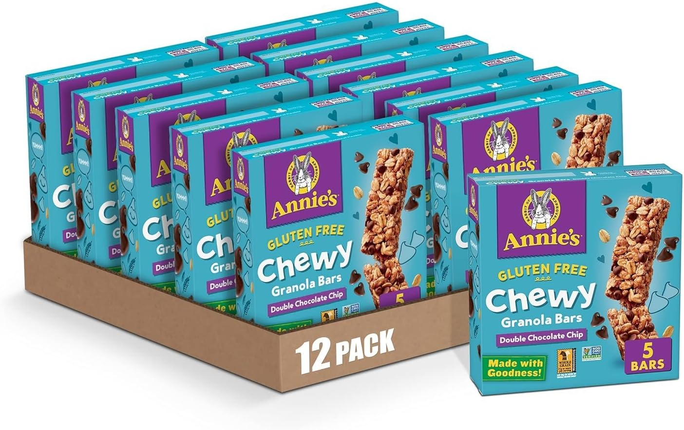Annie'S Gluten Free Chewy Granola Bars, Double Chocolate Chip, 5 Bars, 4.9 Oz. (Pack of 12) image number 3