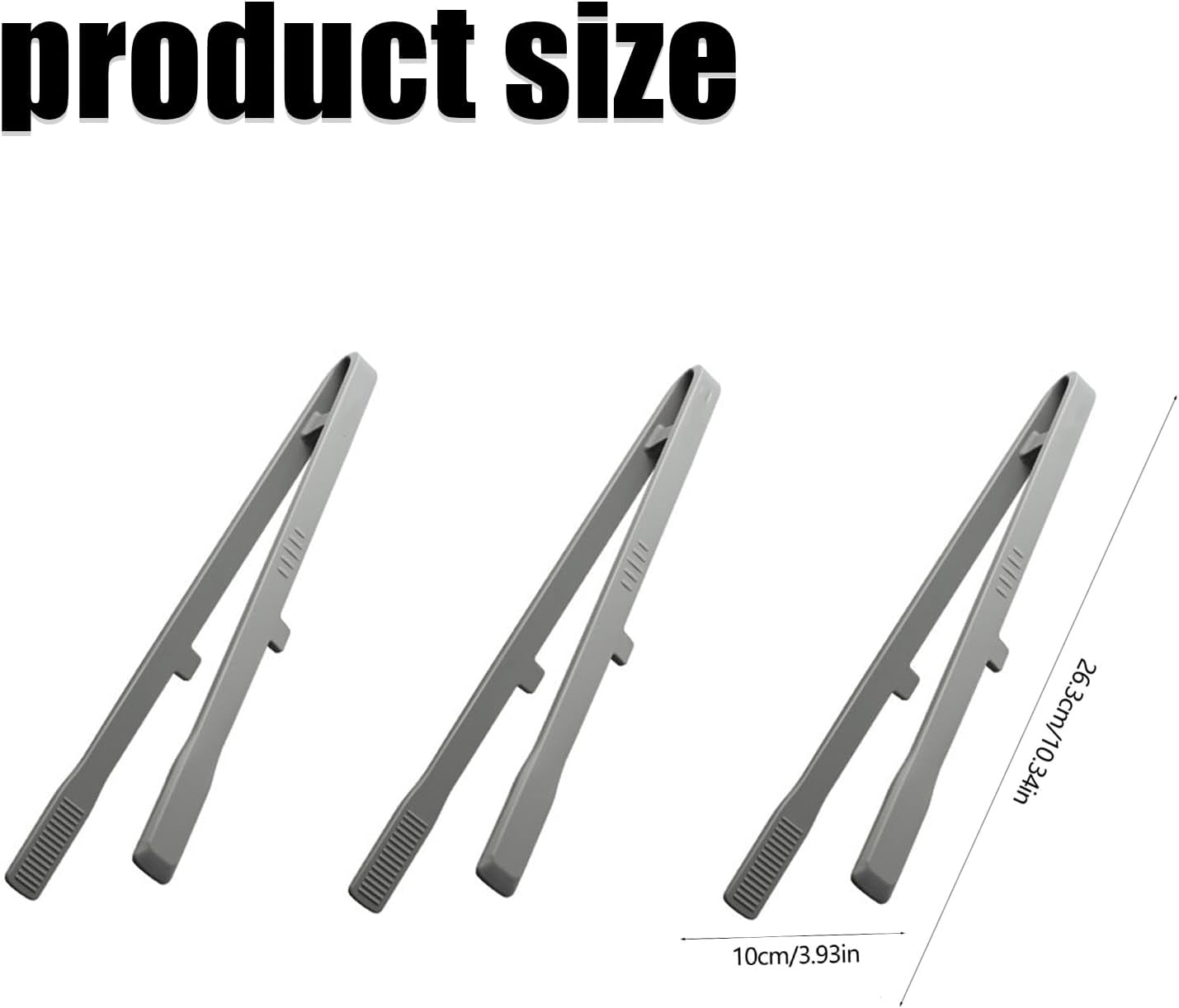 Kitchen Tongs Set, 27Cm, 3-Pack, Silicone BBQ Grill Tongs for Cooking and Serving Silicone Tongs (Gray) image number 6