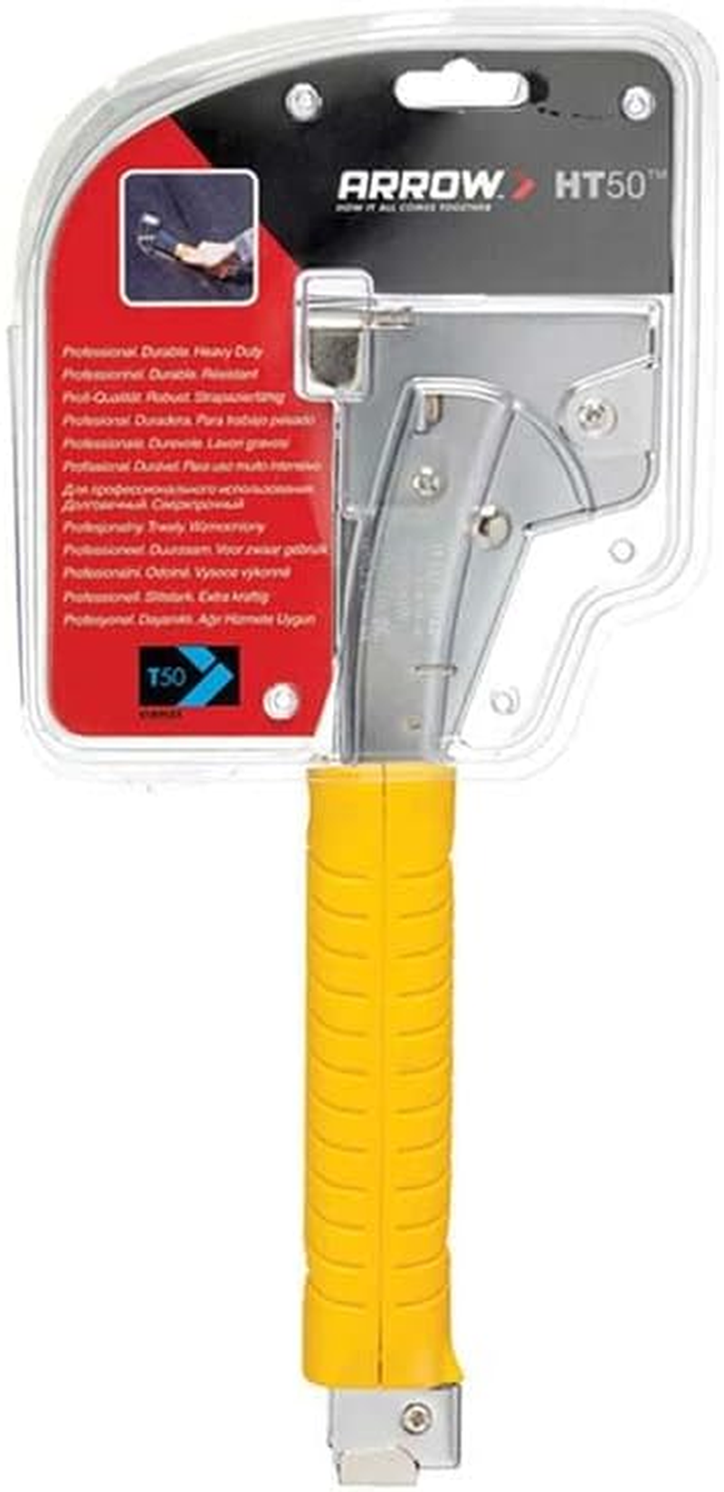 Arrow HT50 Heavy Duty Hammer Tacker, Chromed-Steel Manual Stapler with Sure-Grip Handle, Dual-Capacity Rear-Load Magazine, Fits 5/16&rdquo;, 3/8", or 1/2" Staples image number 1