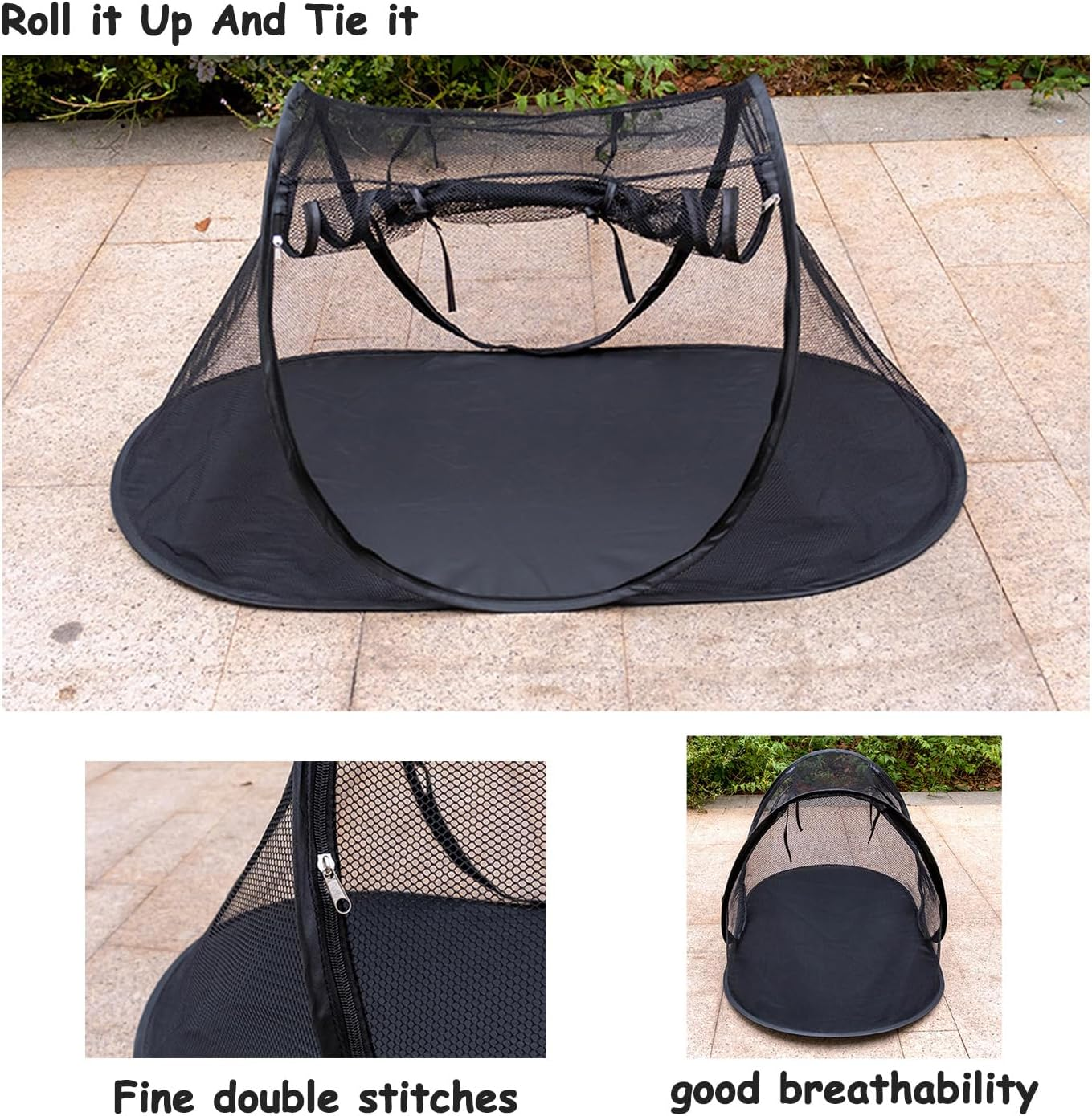 Cat Tent Outdoor, Pet Enclosure Tent Suitable for Cats and Small Animals, Indoor Playpen Portable Exercise Tent with Carry Bag（Black） image number 6