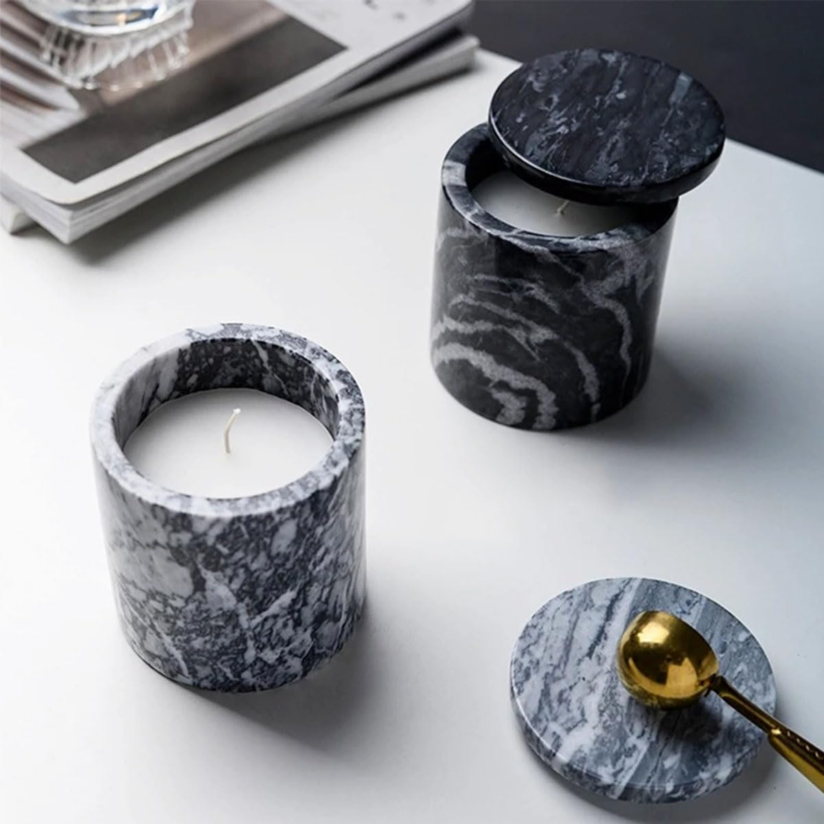 2 PCS Large Jar Resin Molds Box with Lid Silicone Creative Pot Molds for Epoxy Jewelry Trinket Candle Holder Organizer Mold Plant Mold DIY Resin Concrete Crafts Home Decor