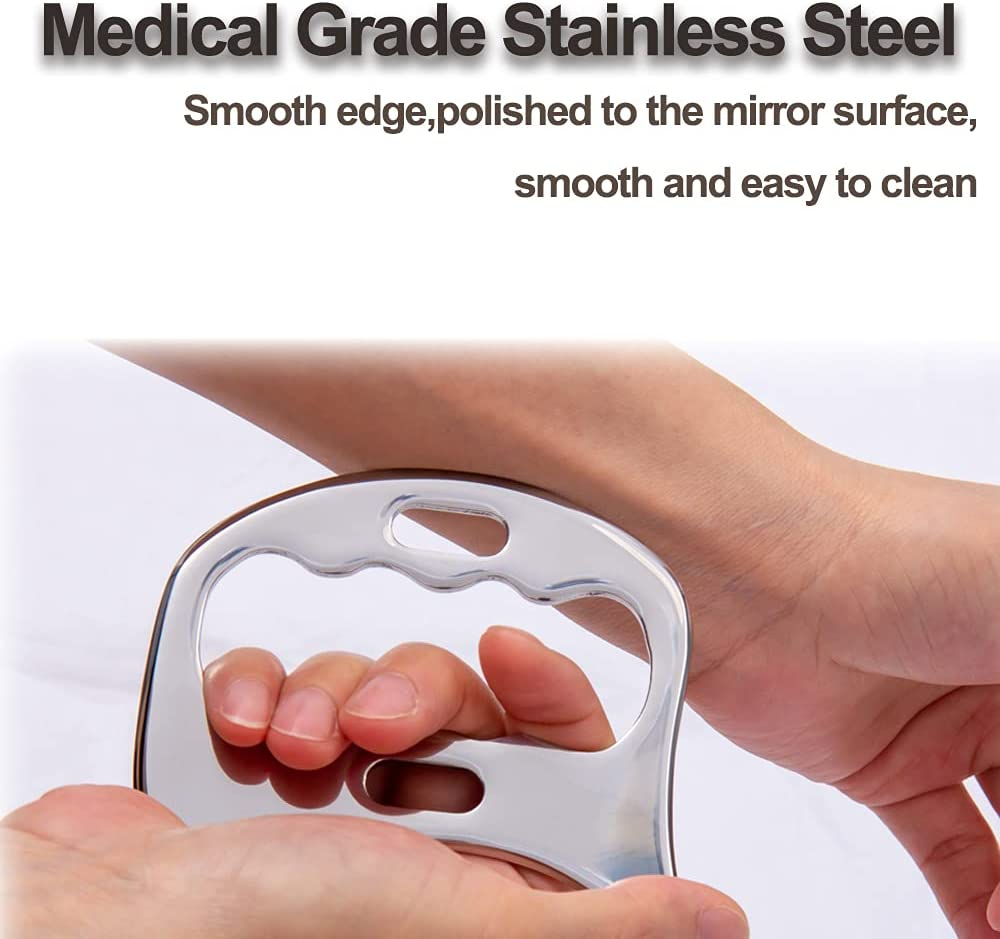 Feelfree Sport Stainless Steel Gua Sha Scraping Massage Tool-Muscle Scraper - Soft Tissue Mobilization,Physical Therapy for Back, Legs, Arms