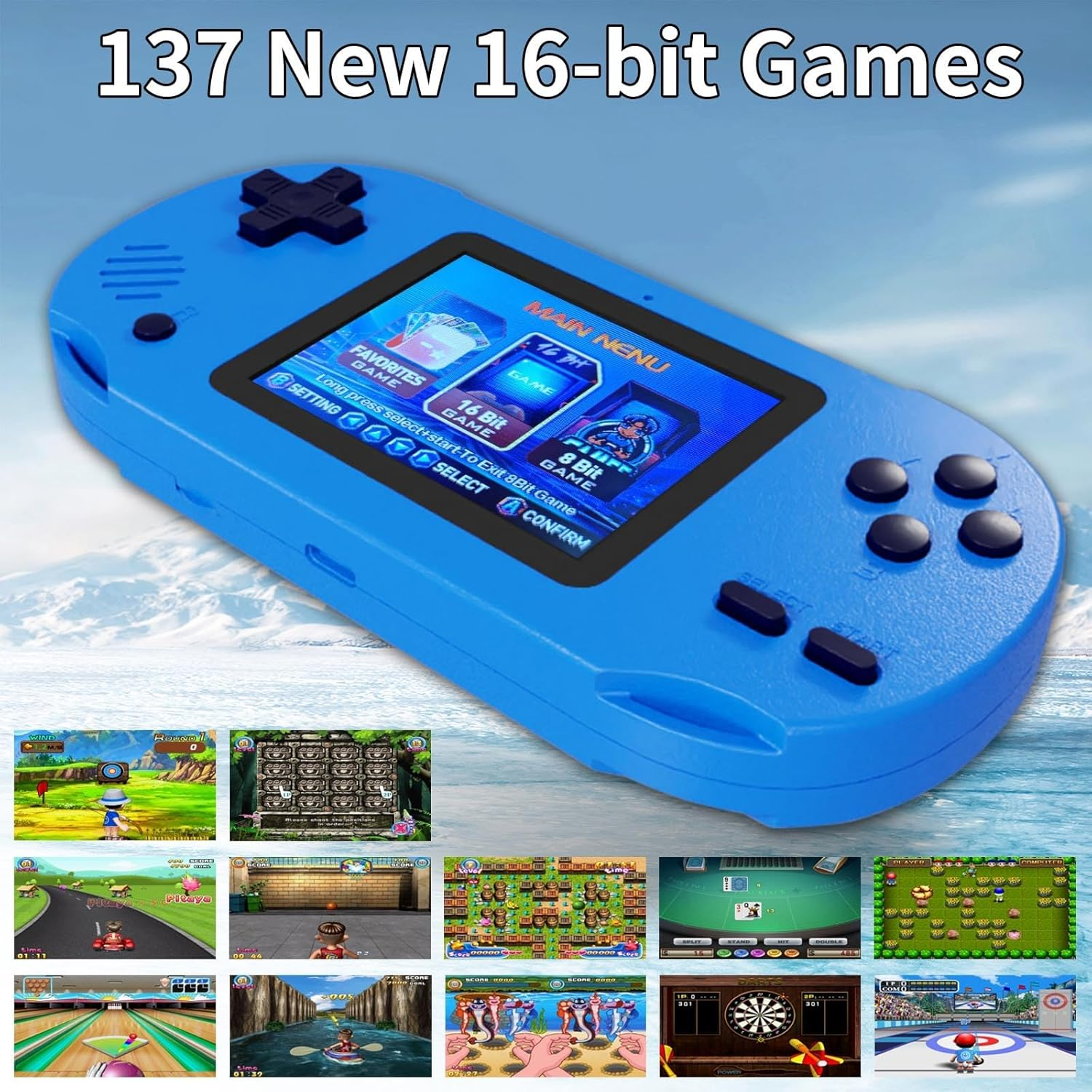Retro Handheld Game Console - 3.0 Inch HD Screen, Built-In 300 Classic Games, Portable Retro Gaming Device, Ideal Gift image number 1