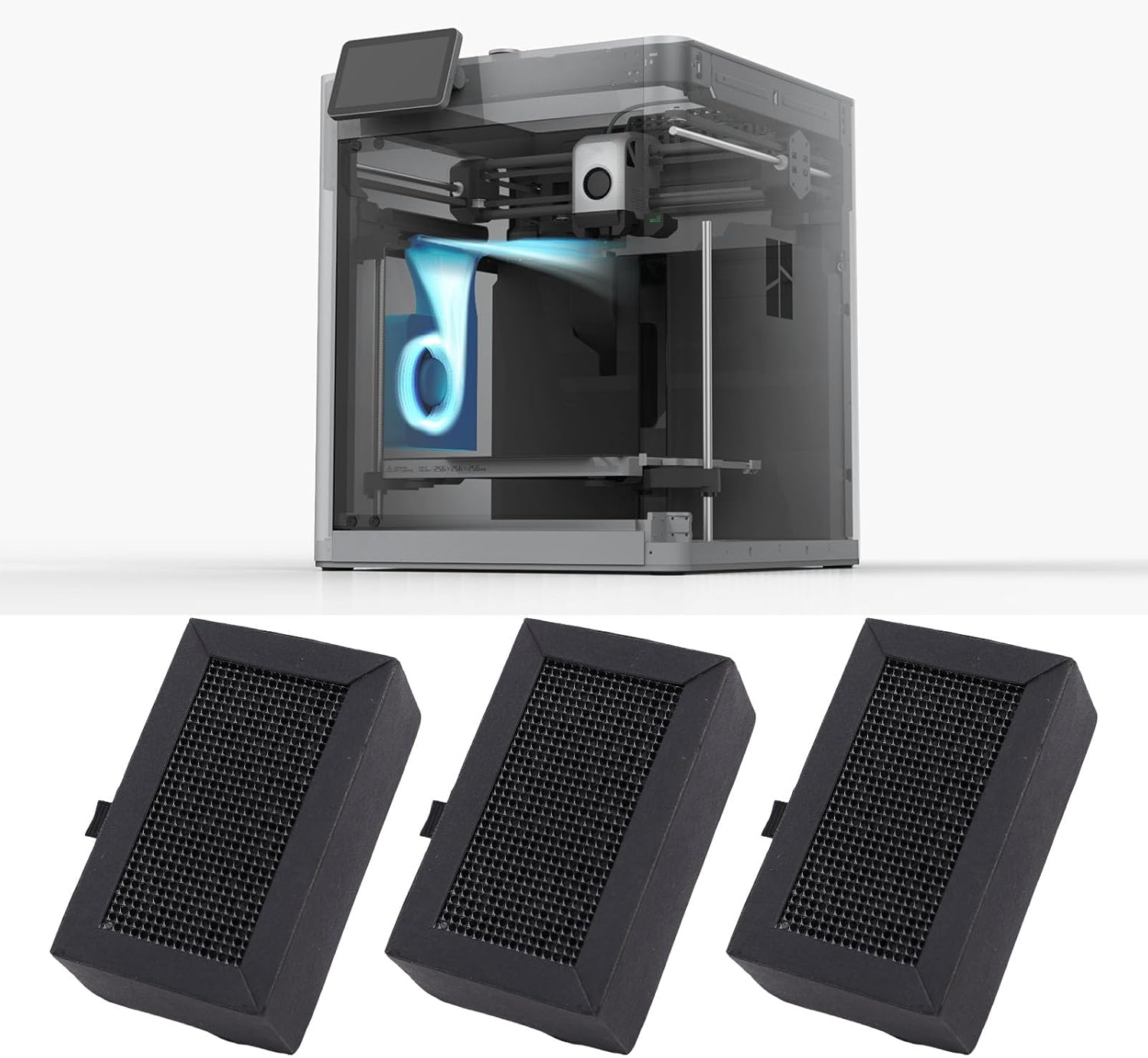 5Pcs Activated Carbon Air Filters for Bambu Lab 3D Printers, Accessories for Bambu P1P P1S X1 X1C, P1 X1 3D Printer Parts