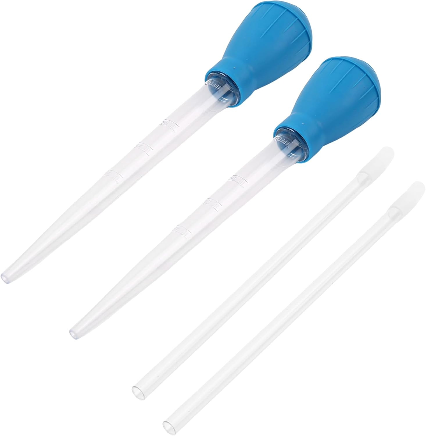 2Pcs Manual Fish Tank Cleaning Tools,30Ml Aquarium Water Changer,21 Inches Multifunction Siphon Dropper for Fish Bowl Waste Remover,Aquarium Bottom Gravel Waste Clean,Coral Feeder(Blue) image number 4