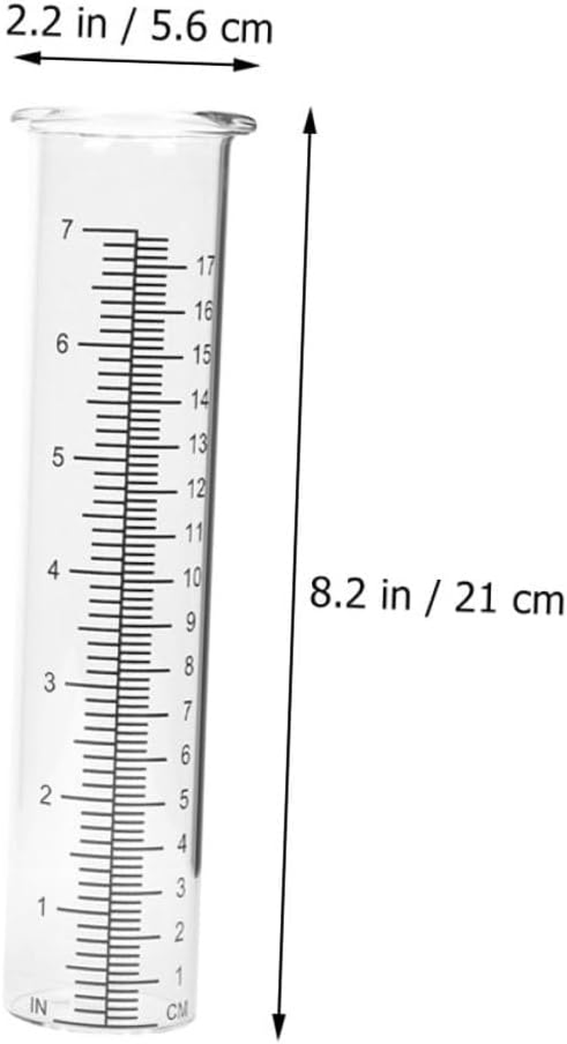 4Pcs Transparent Rain Measuring Tubes Glass Rain Gauge Outdoor Water for Garden Lawn Patio for Plant Moisture Monitoring image number 2