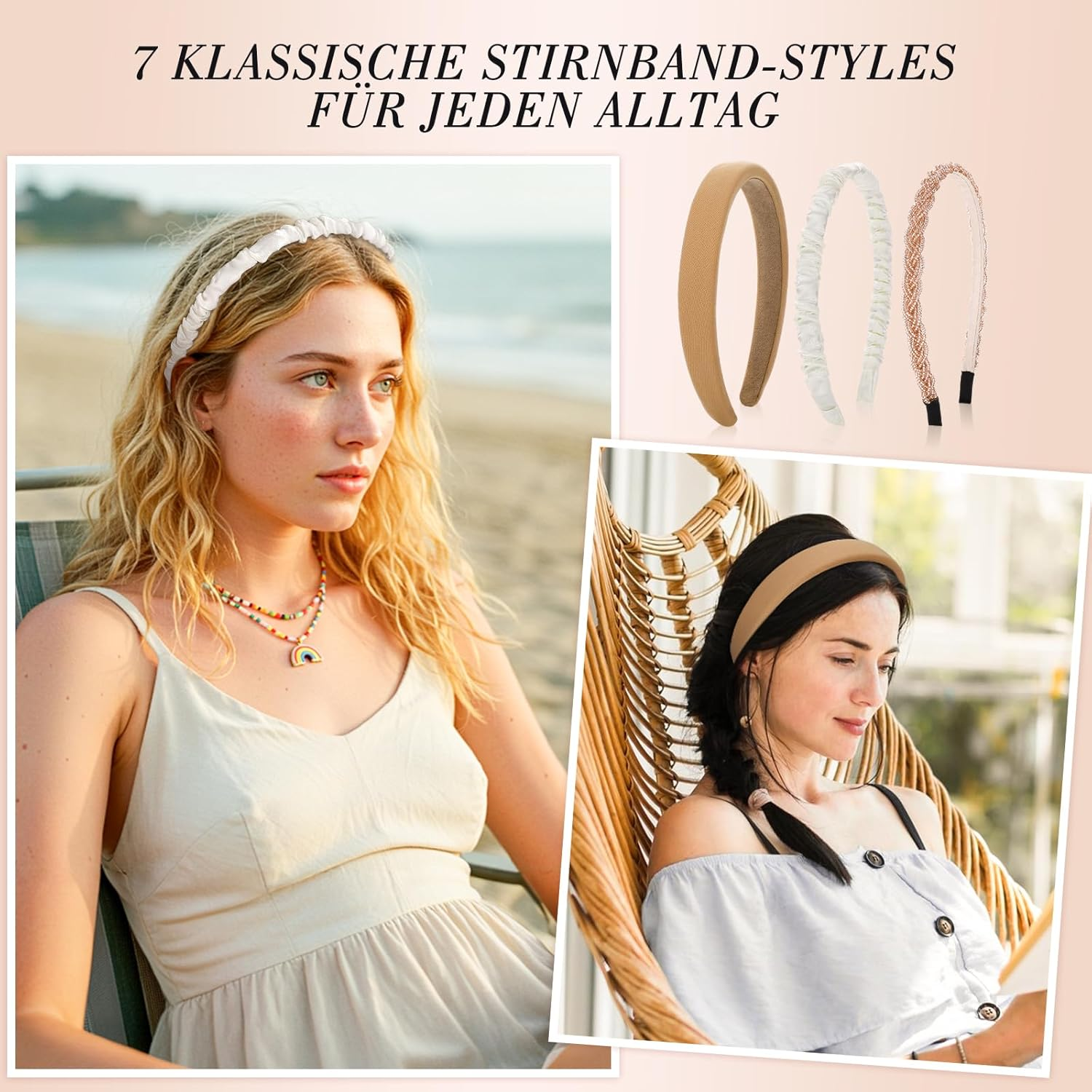 Women'S Headbands, Set of 7 Headbands, Braided Non-Slip Hair Band, Plastic Headbands for Girls and Women (7 Models) image number 2