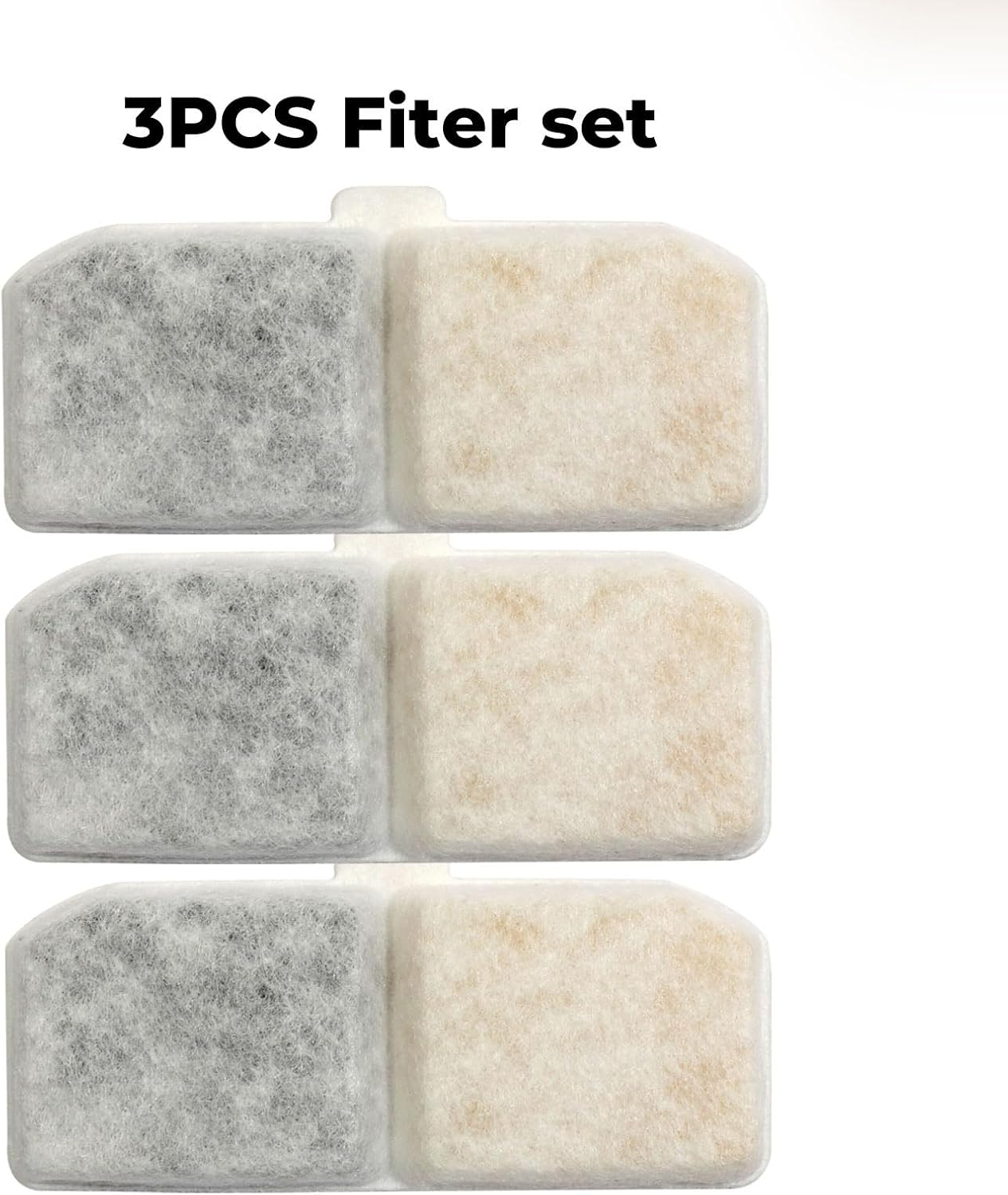 Pawz Pet Cat Water Fountain Filter, 3 Pieces Filters for Automatic Pet Fountain, Suitable for Pawz Cat Fountain, Triple Filtration System image number 6