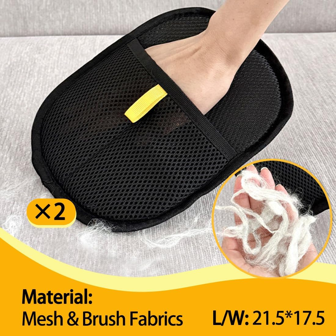 JYNVO 2 Pack Universal Pet Hair Removal Gloves for Cats and Dogs, New Improved High Efficiency Pet Hair Care Gloves, Cat Hair Removal Gloves image number 1