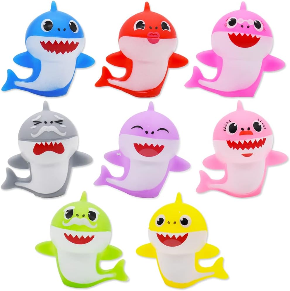Shark Birthday Decoration Set Shark Cake Topper Shark Figures Cake Party Accessories Cute Shark Family Party Cake Decoration Supplies for Children Baby Shower Birthday Pack of 8 image number 3