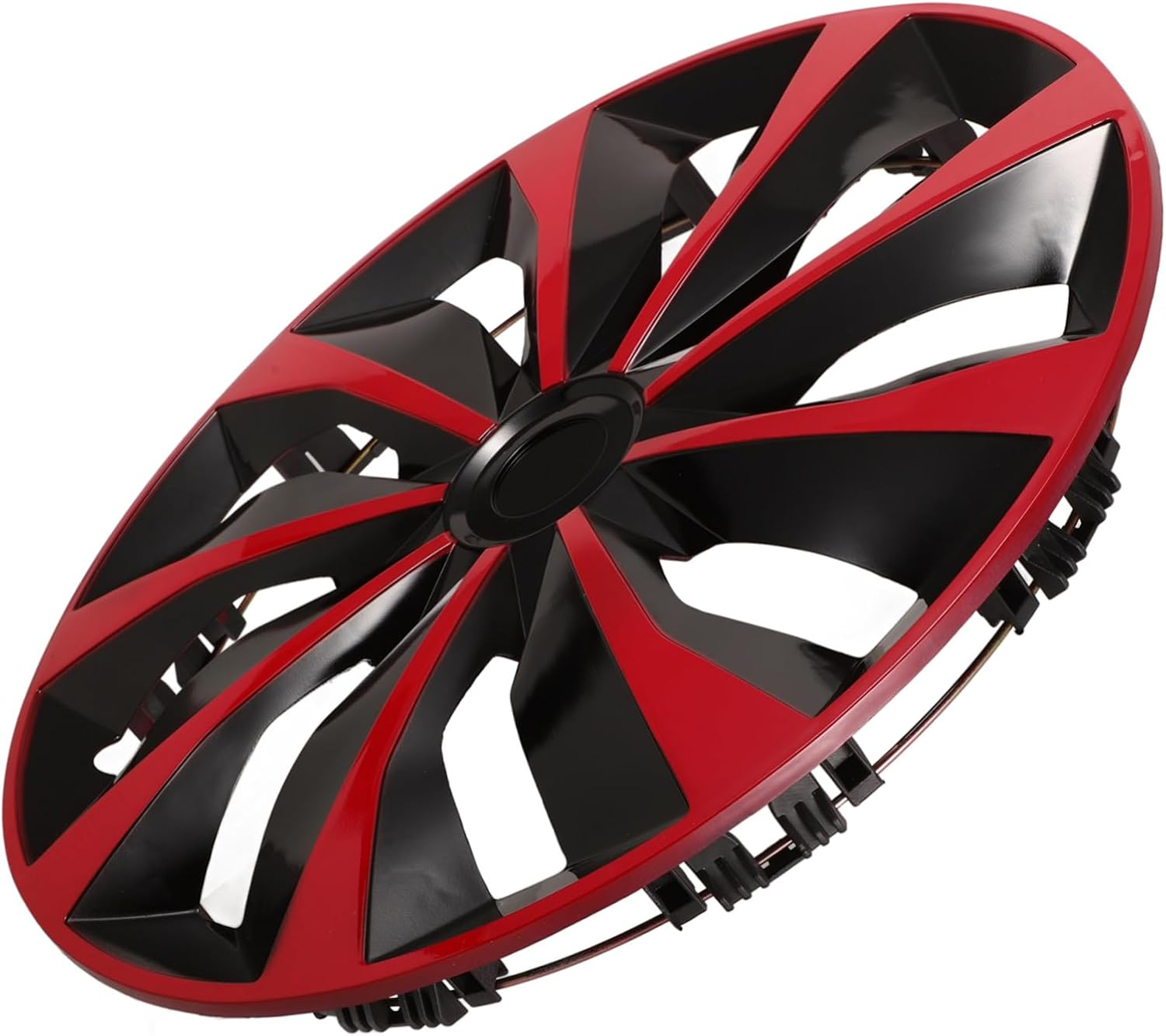 FELTECHELECTR Automotive Car Hubcap 14-Inch Rim Covers Red Black Replacement Hubcaps for Cars Universal Wheel Cover Decorative Hub Caps Suitable for Passenger Vehicles image number 6