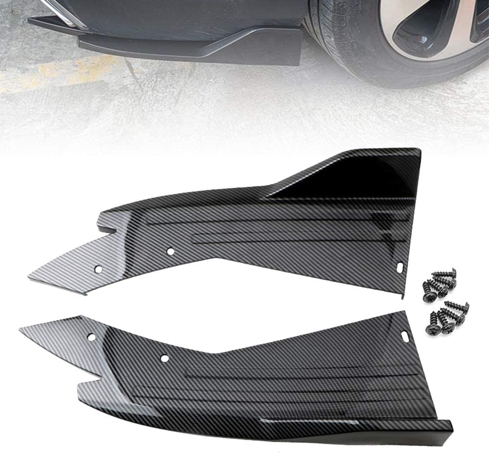 Idain 2PCS Universal Rear Bumper Lip Diffuser Splitter Canard Protector Front Bumper Lip Body Kit Front Bumper Side Skirt Spoiler Splitter (Carbon Fiber)