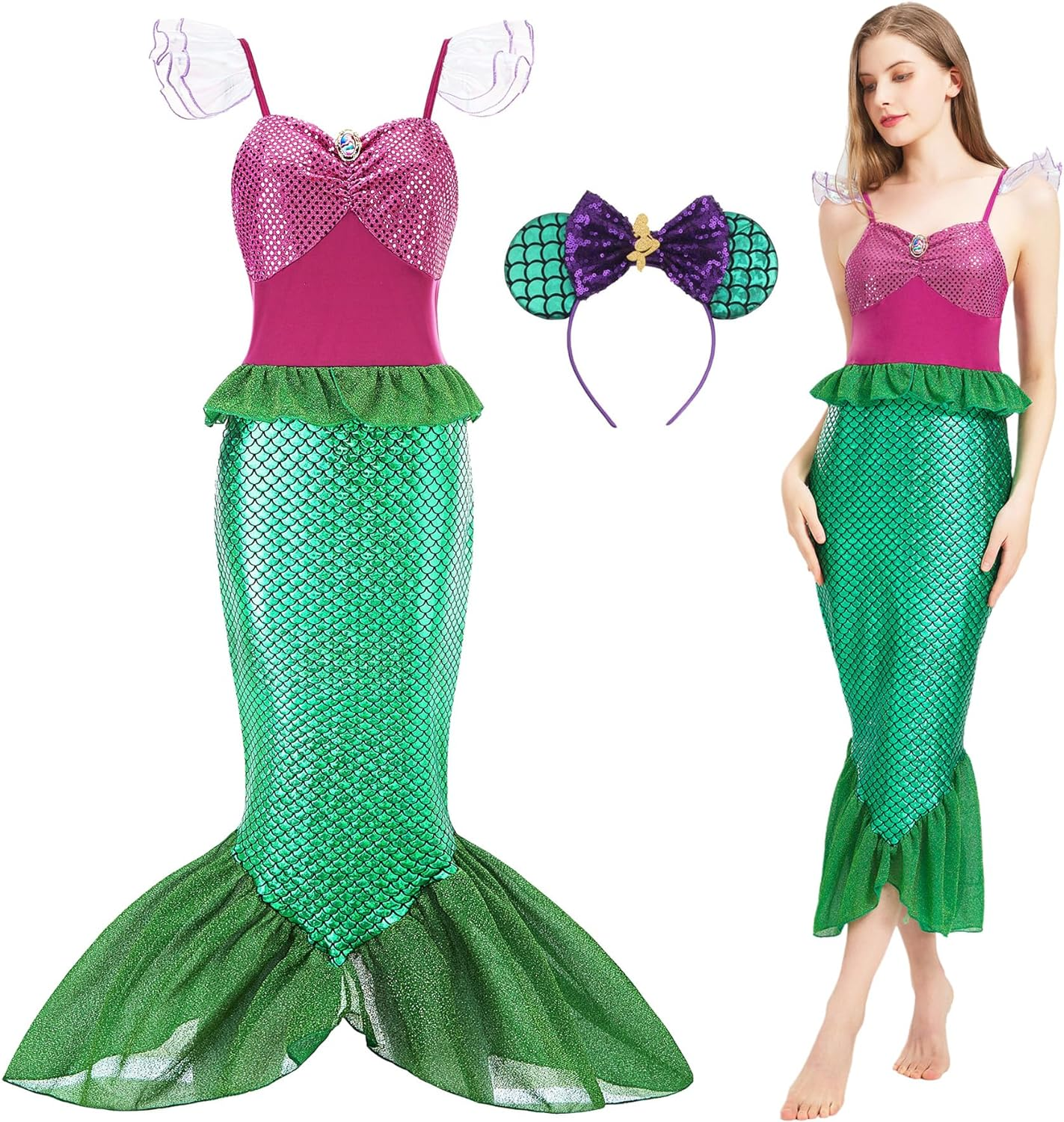 Womens Princess Costume Halloween Cosplay Party Dress up Role Play Outfits for Adult