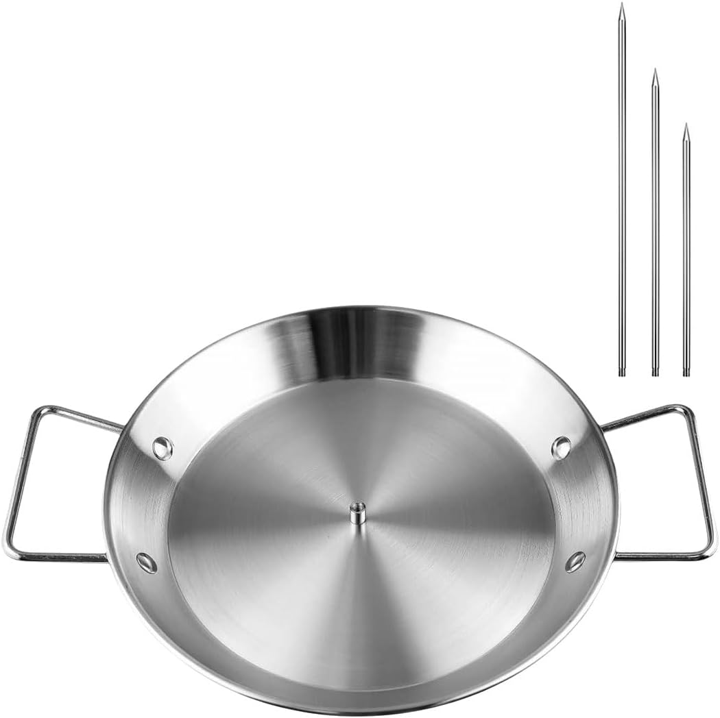 AIMALL Stainless Steel Vertical BBQ Pan Accessories Set - 3 Removable Skewers, Brush, Cushion Gloves, Oil Bottle, Brush Hook image number 5