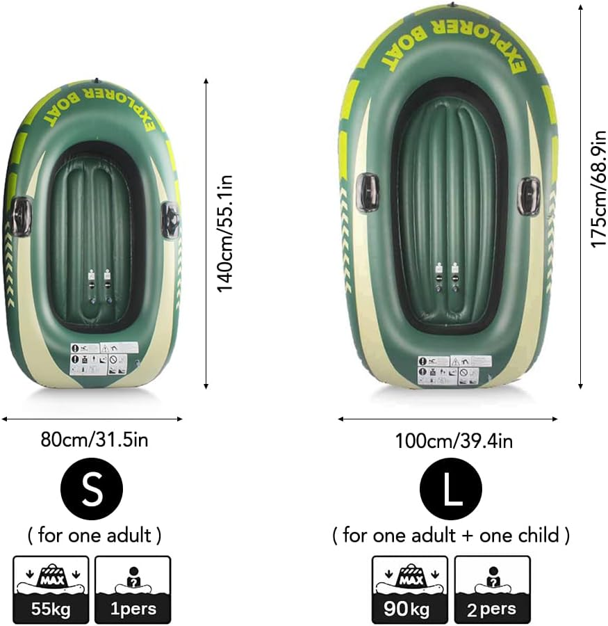Inflatable Boat Fishing Boat Summer Fun Boat Canoe Kayak for One Person image number 2