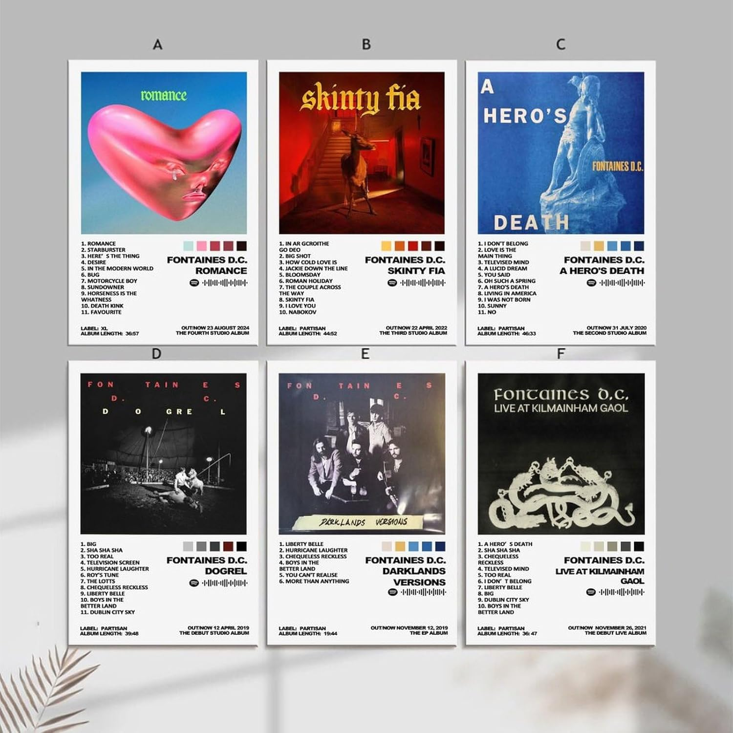 Fontaines Poster D.C. Band Music Album Poster a Set of 6 Canvas Posters Room Aesthetic Festival Family Bedroom Decor Wall Art Home08X12Inch(20X30Cm) Style-6 image number 5