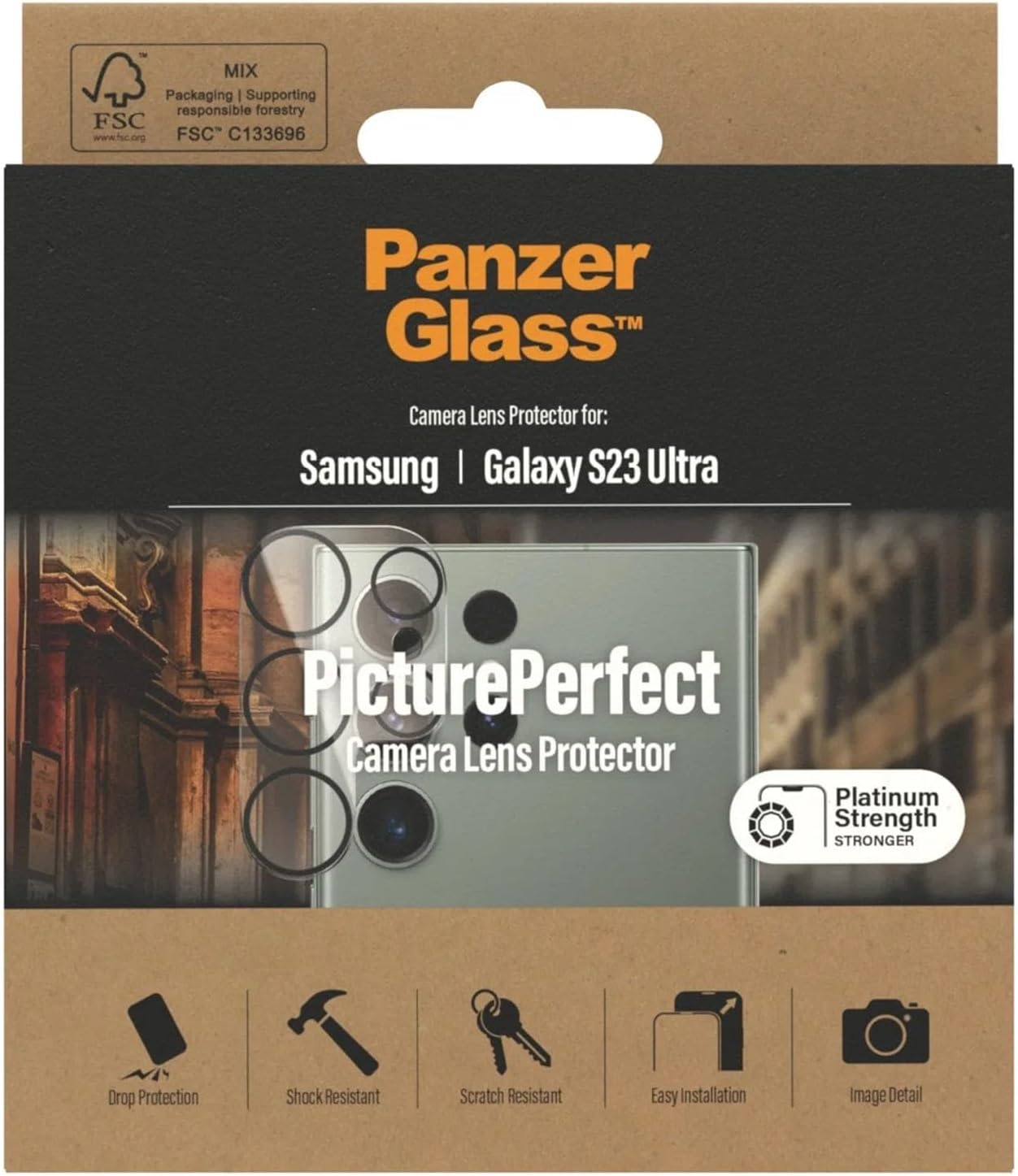 Panzer Glass 0441 Pictureperfect Camera Lens Protector for Samsung Galaxy S23 Ultra 5G, 6.8-Inch Size image number 3