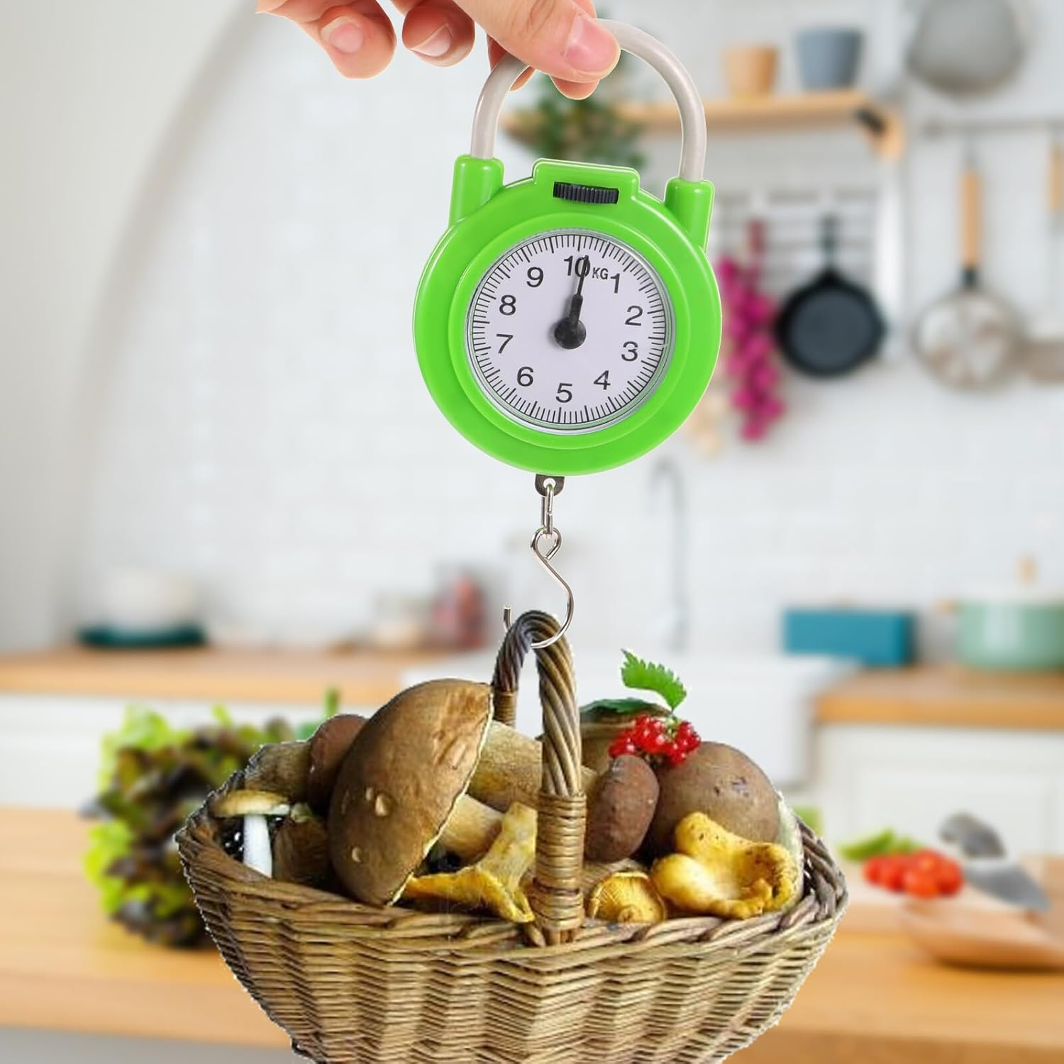 NIYANGLE Portable Travel Suitcase Scale with Hook High-Precision Manual Spring Luggage Weight Scale for Travel and Home Use Fluorescent Green image number 5