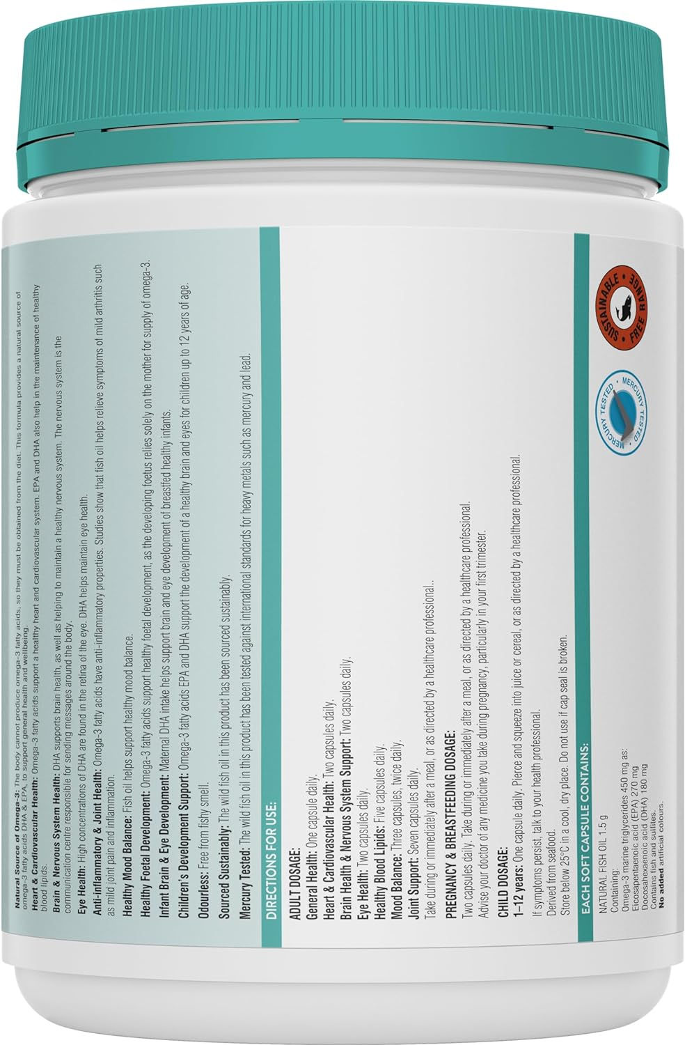Swisse Ultiboost High Strength Odourless Wild Fish Oil - for Heart, Brain, Eye & Joint Health Support - 200 Capsules image number 2