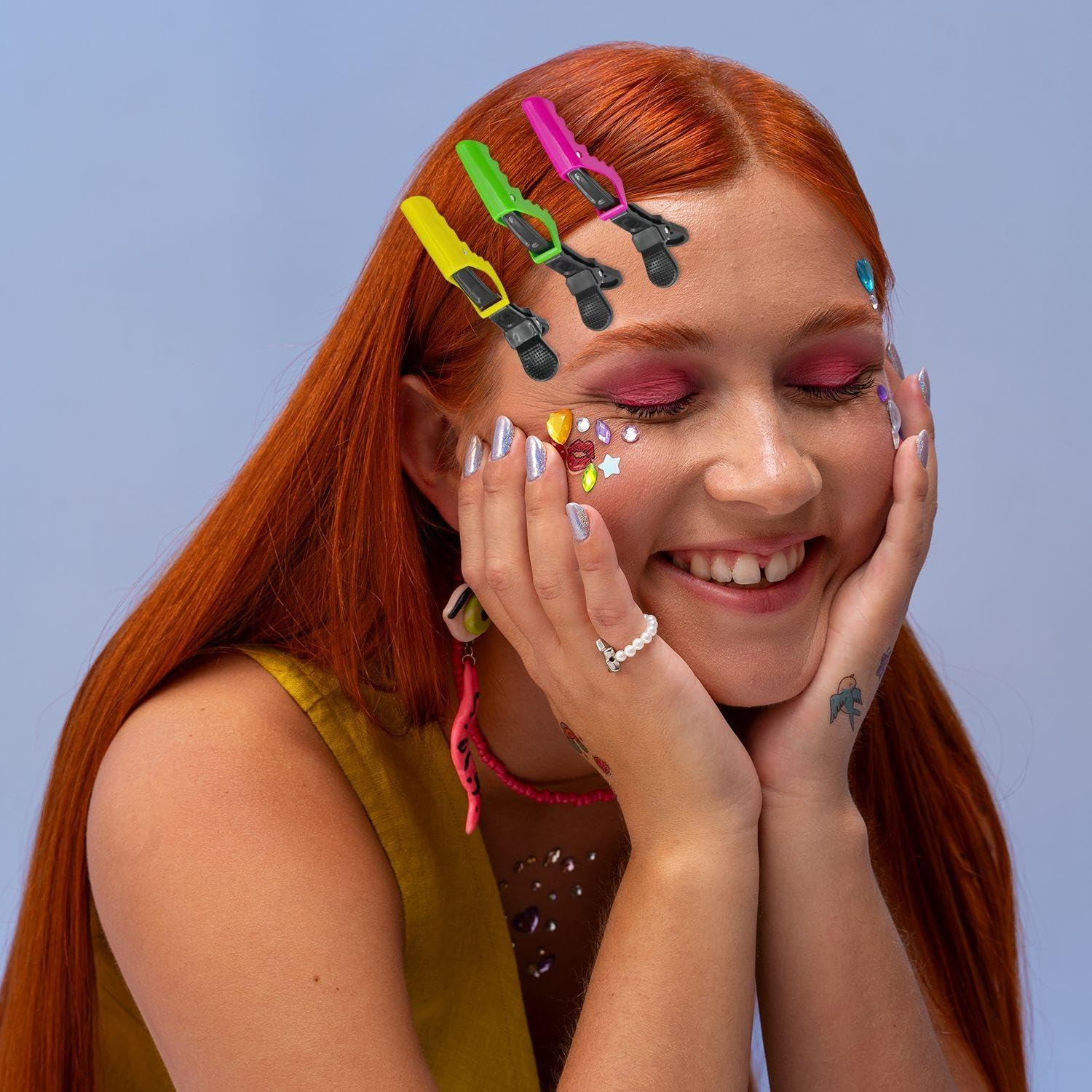 20 Pieces Coloured Hair Pins, Plastic Hair Pins, Hairdressing Salon Aids, Non-Slip Hairpins, Hair Styling Accessories image number 1