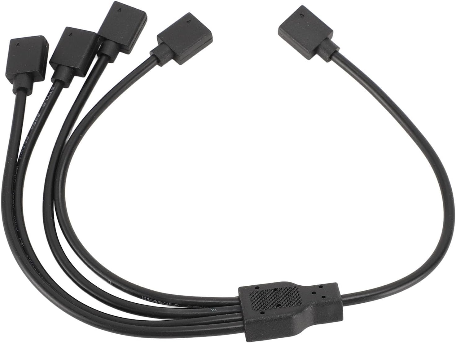 ARGB Splitter Cable, 1 to 4 Female to Female 3 Pin RGB Splitter Extension Cable for Computer Chassis CPU Cooler and 5V ARGB Fan (Black)