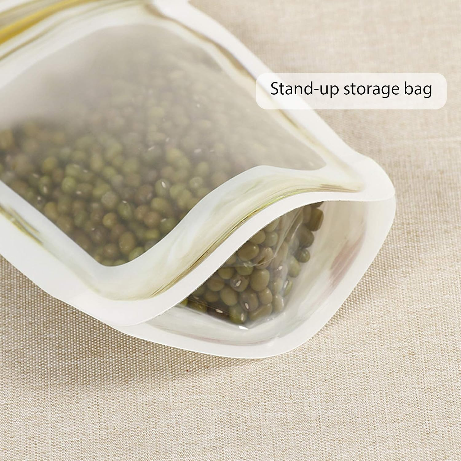Mason Jar Bags Yellow, 20 Pcs Reusable Airtight Seal Food Storage Bags Leak-Proof Saver Bags for Travel Camping, 8 OZ image number 4
