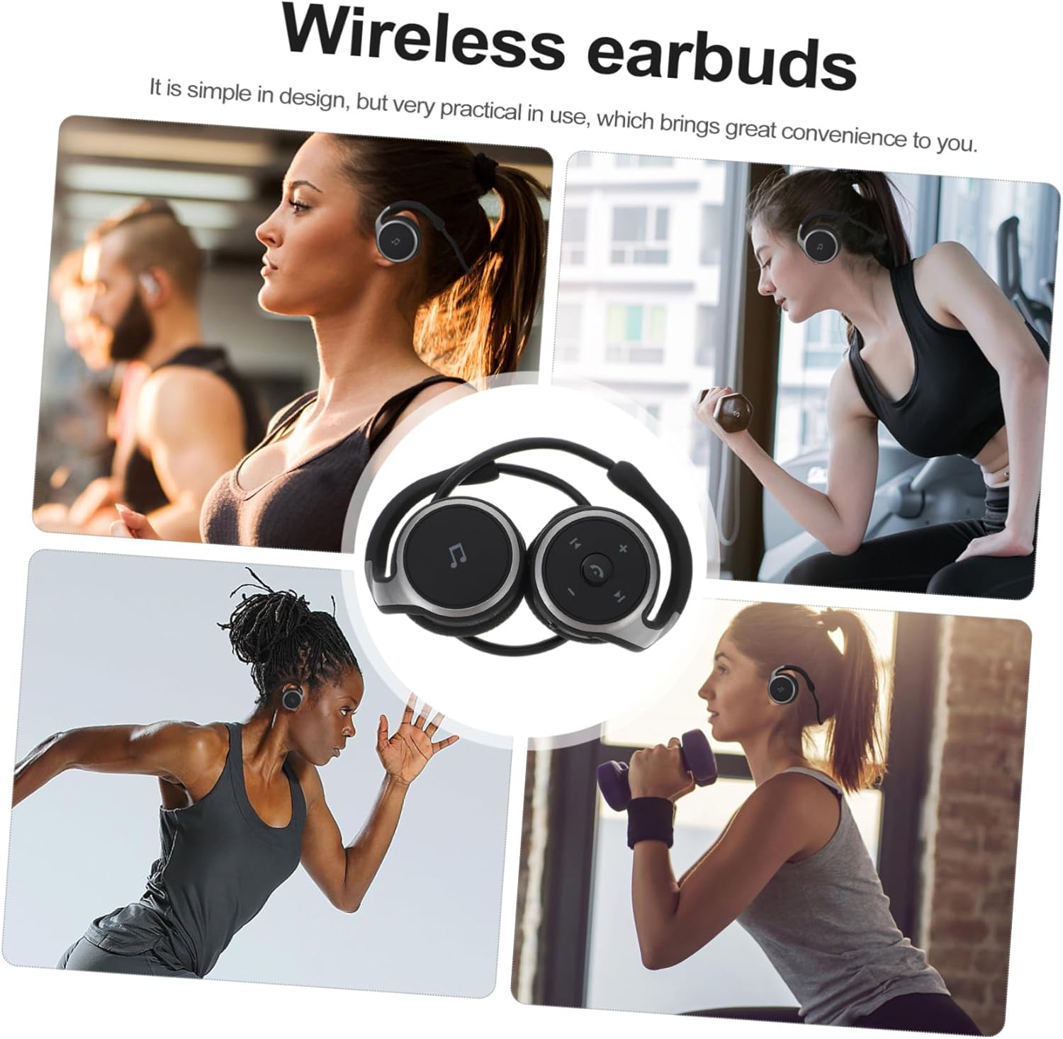 COHEALI Wireless Earbuds with Ear Hook for Sports and Running Compact Lightweight Headphones for Exercise Comfortable All-Day Wear Black image number 1
