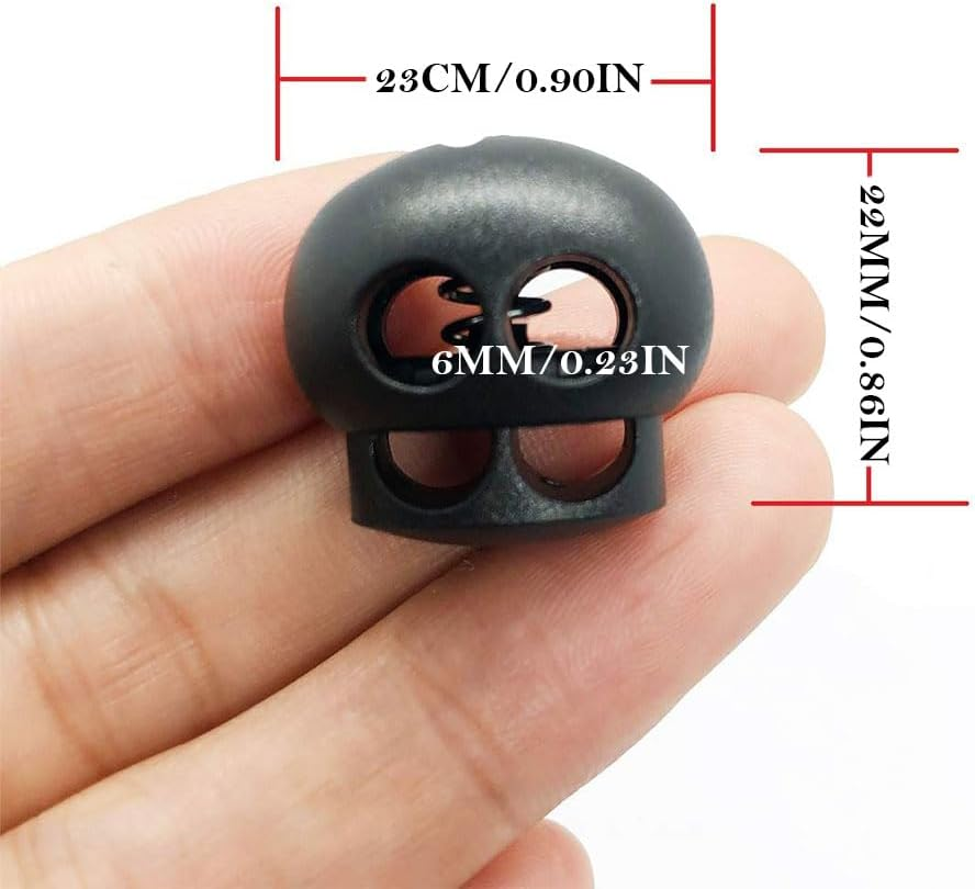 20 Pcs Plastic Cord Locks, Toggle Cord Stopper Locks End Drawstring Spring Loaded with Hole Button image number 4