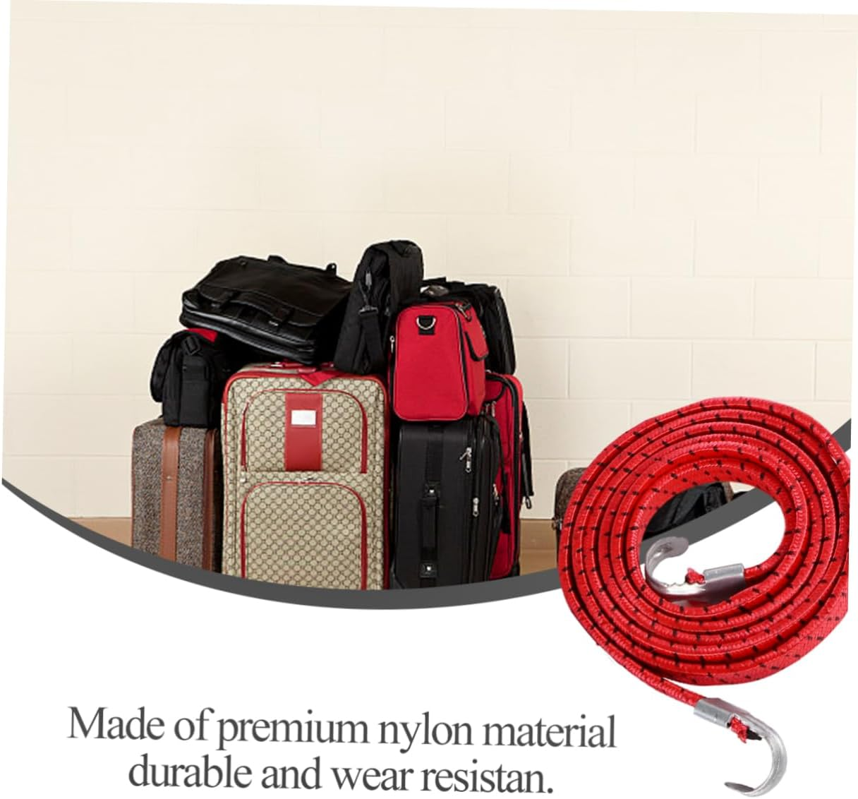 DOITOOL 10Pcs Elastic Luggage Rope Nylon Bike Hook Straps Packing Fixed Belt for Motorbike Travel Gear Security Accessories Luggage Strap Random Color image number 4