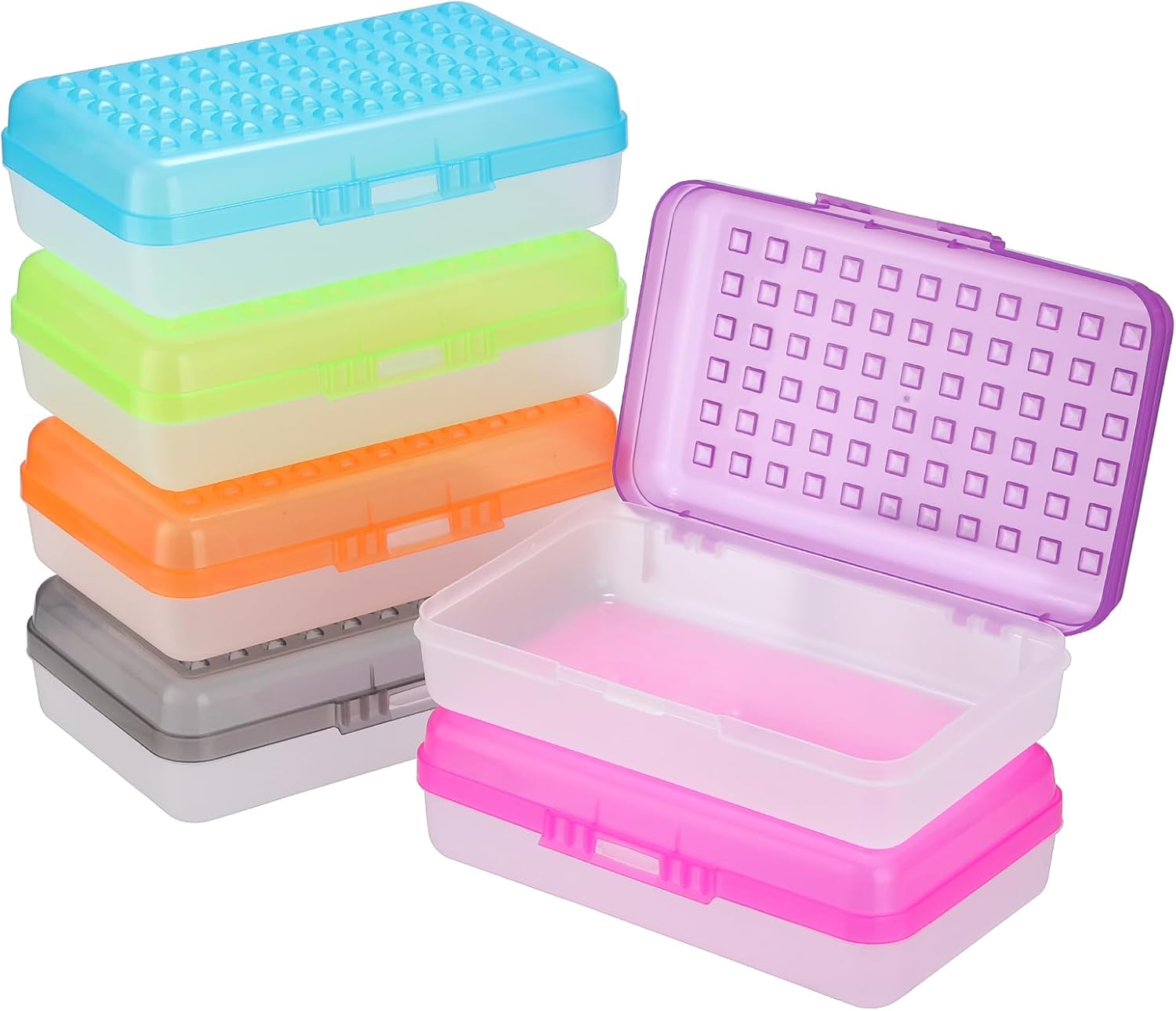 BTSKY Large Capacity Pencil Box, Office Supplies Storage Organizer Box, Brush Painting Pencils Storage Box Watercolor Pen Container Drawing Tools(6 Pack)