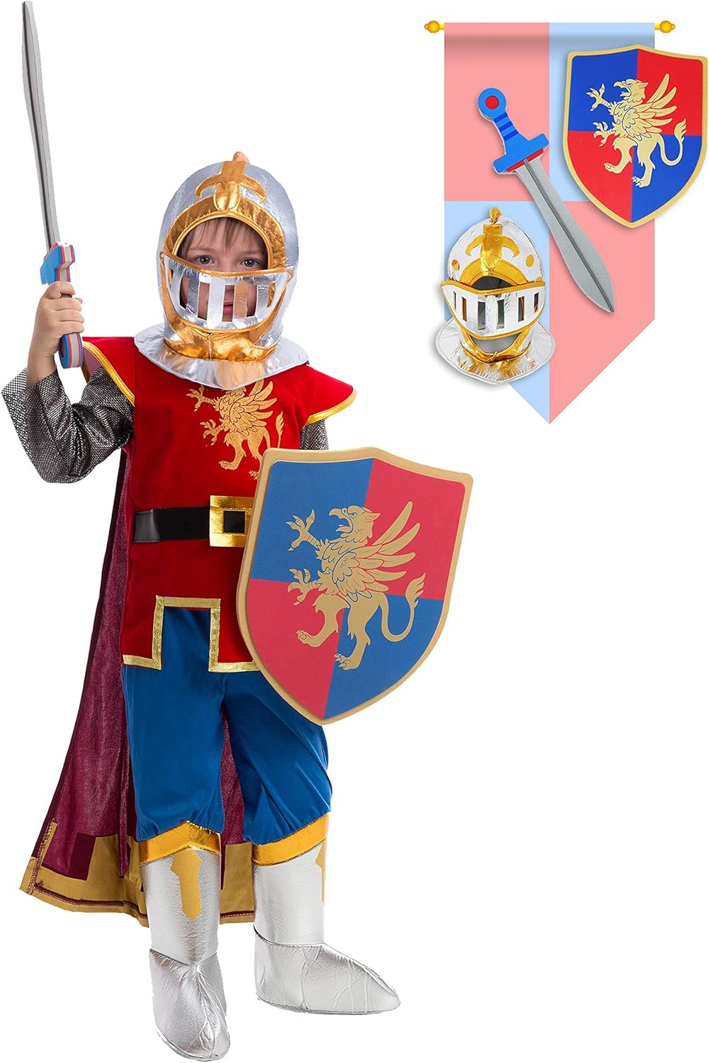 Spooktacular Creations Kids Medieval Knight Costume, Boys Renaissance Knight Costume for Halloween Roleplay Party image number 6