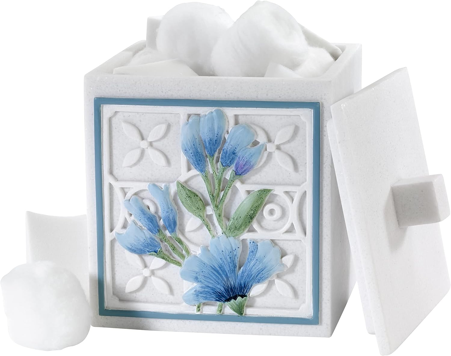 Avanti Linens - Covered Jar, D&eacute;cor for Bathroom or Kitchen, Garden Inspired Bathroom D&eacute;cor, Multipurpose (Garden View Collection) image number 2