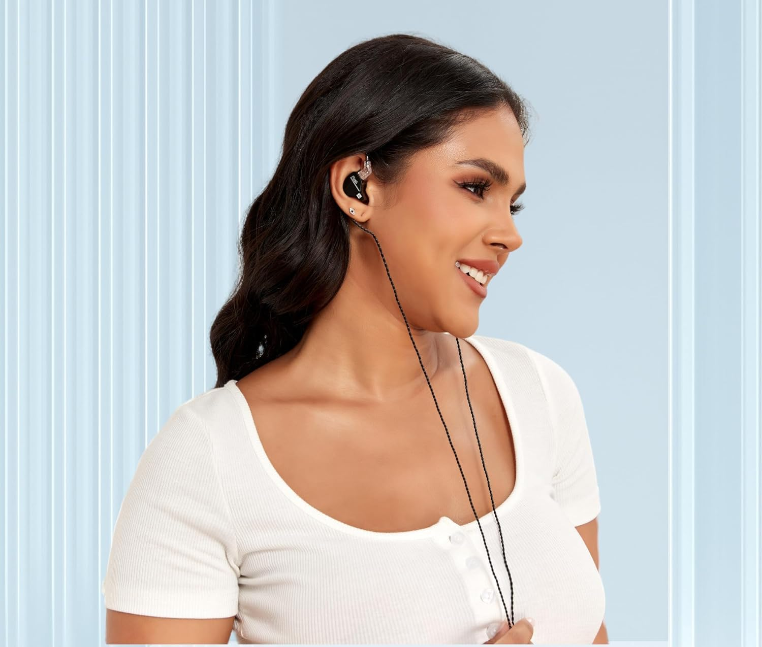 Yinyoo KBEAR Flash in Ear Monitors Hybrid DD BA Dynamic Headphones, Wired Earphones with 2Pin 0.78MM Detachable Cable, Comfortable Fit with Noise Isolation (Blue, No Mic)