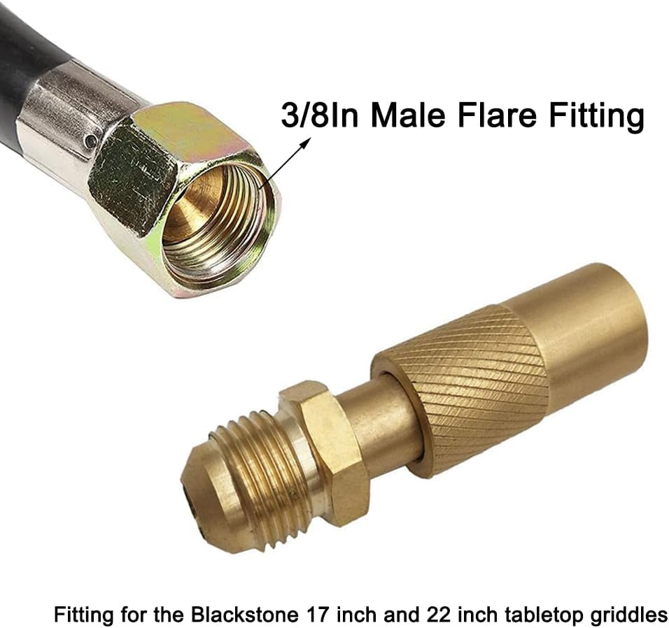 Tophomer 1 Piece, Tabletop Griddle 3/8" Male Flare RV Connect Adapter, Fits 17" & 22" Portable Gas Griddle, for RV Trailer Extension Hose Conversion Fitting image number 5
