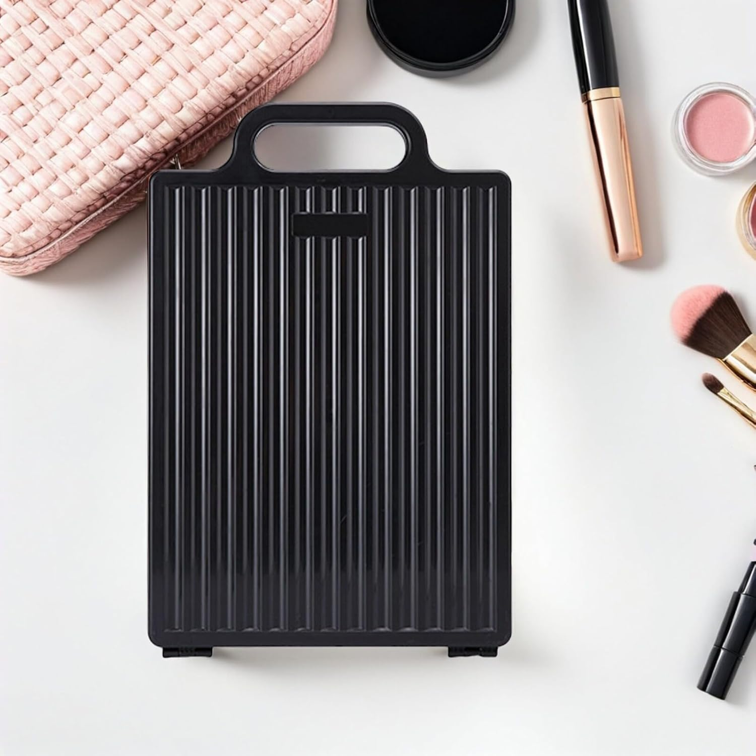 SHERCHPRY Professional Double-Sided Folding Hairdresser Mirror for Salon Use Portable Unbreakable Rearview Tool for Precise Cutting Styling and Grooming in Barber Shops image number 2