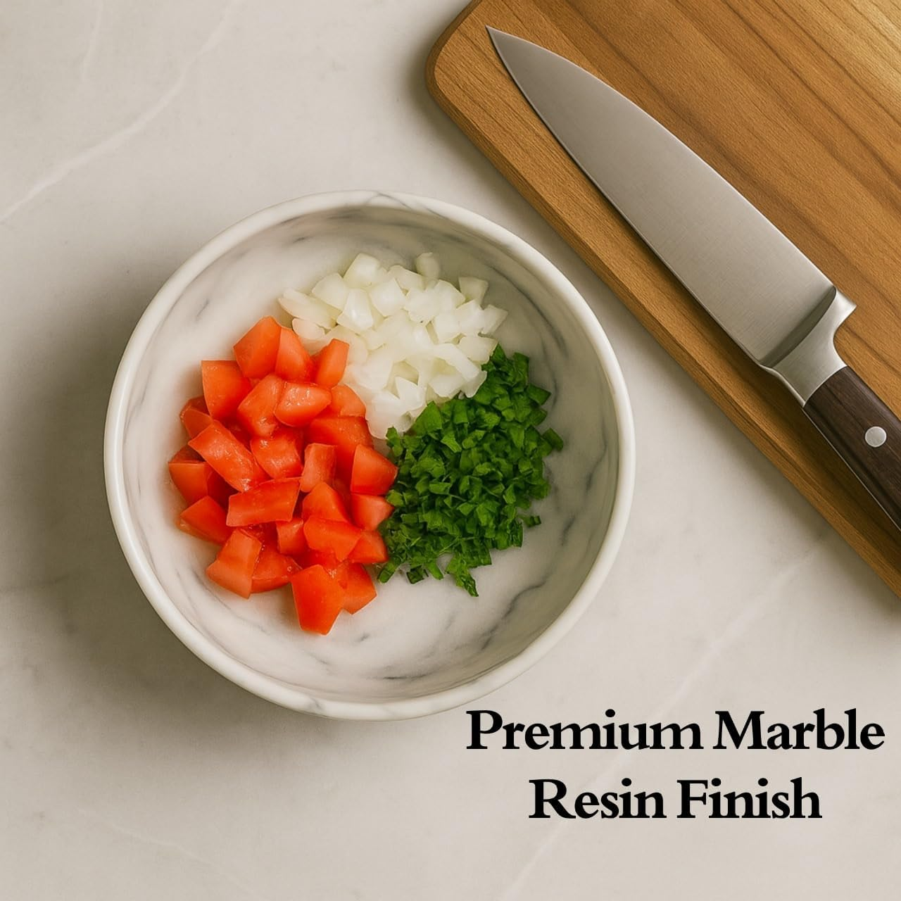 The Modern Nest-Marble Grey Bowl Set - Perfect for Soup, Salad, Ramen & Fruit | 2-Piece Ceramic Stoneware Bowl Set image number 1