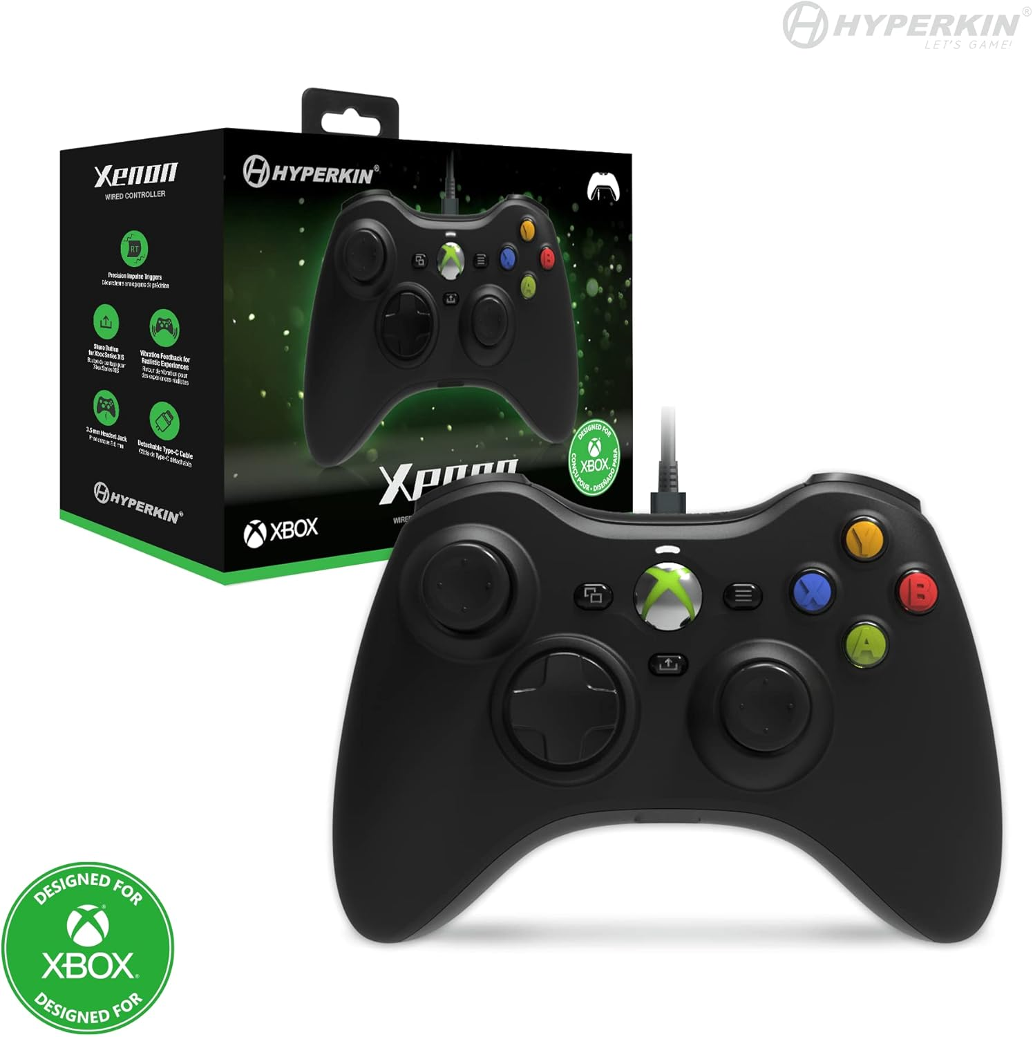 Hyperkin Xenon Wired Controller for Xbox Series X-S, Xbox One and PC - Black image number 1