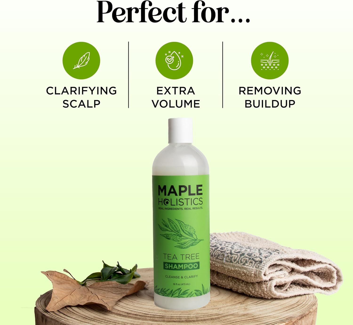 Maple Holistics Tea Tree Oil Shampoo - Natural Anti-Dandruff & Anti-Fungal Shampoo for Dry, Itchy & Flaky Scalp - Prevents Head Lice & Thinning Hair (16 Fl Oz) image number 4