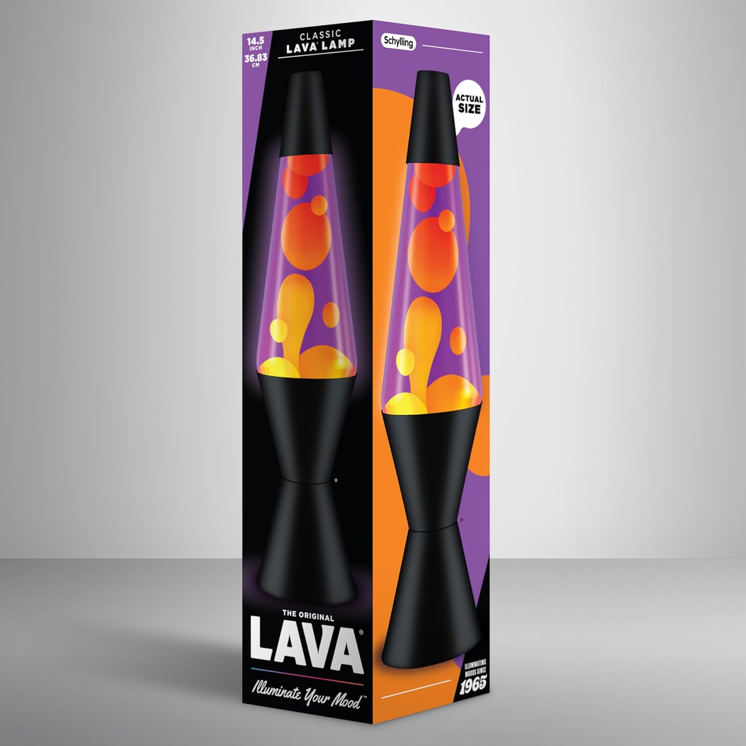 Lava&reg; - Lava Lamp 2323, Yellow Wax, Purple Liquid, Black Base and Cap, Original Lava&reg; Brand 14.5 Inch Motion Lamp image number 2