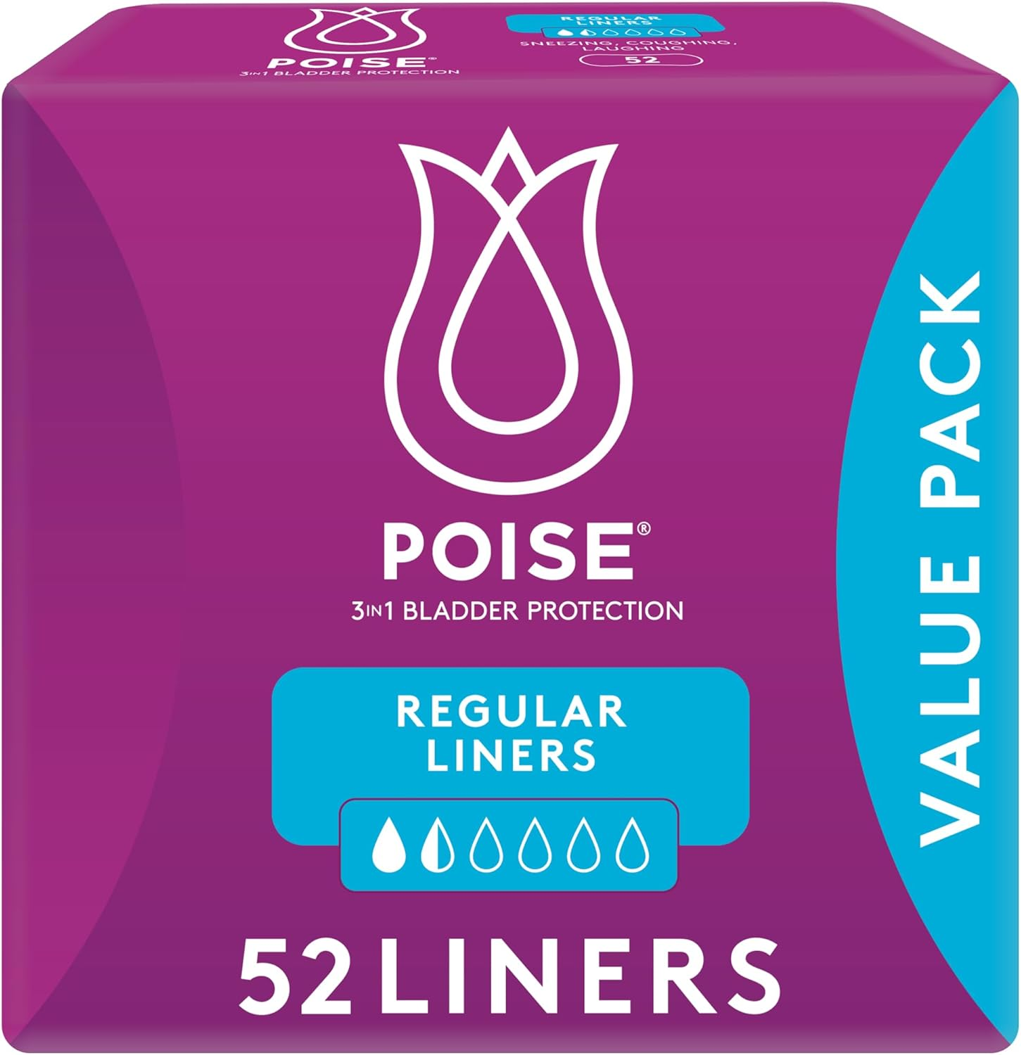 Poise Liners for Bladder Leaks, Regular (52 Count) image number 5