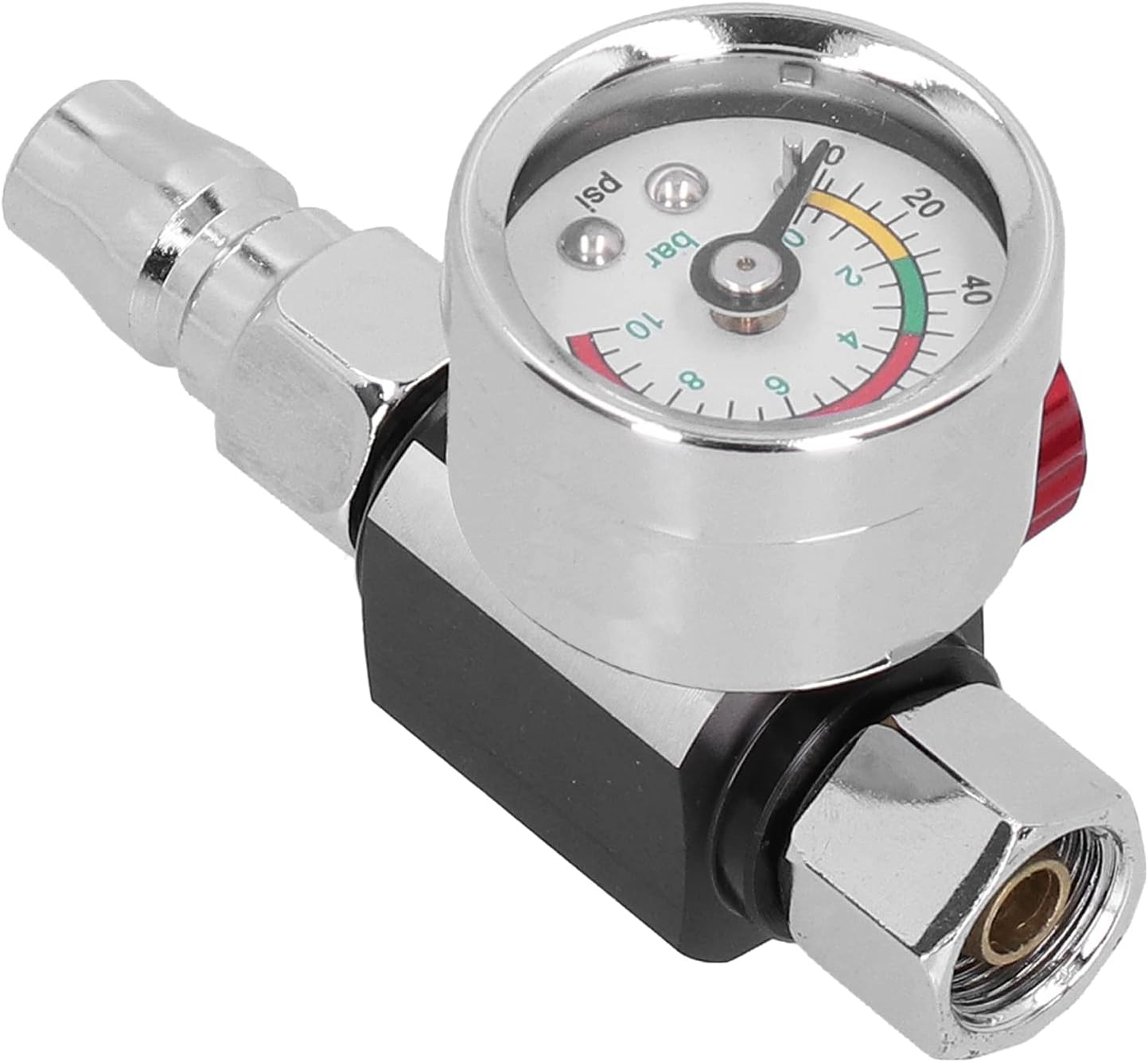 Cryfokt Paint Gun Air Adjusting Regulator, G1/4 Thread, Stainless Steel, Globe Valve, Paint Guns & Accessories, Air Regulator, Silver, Red image number 3