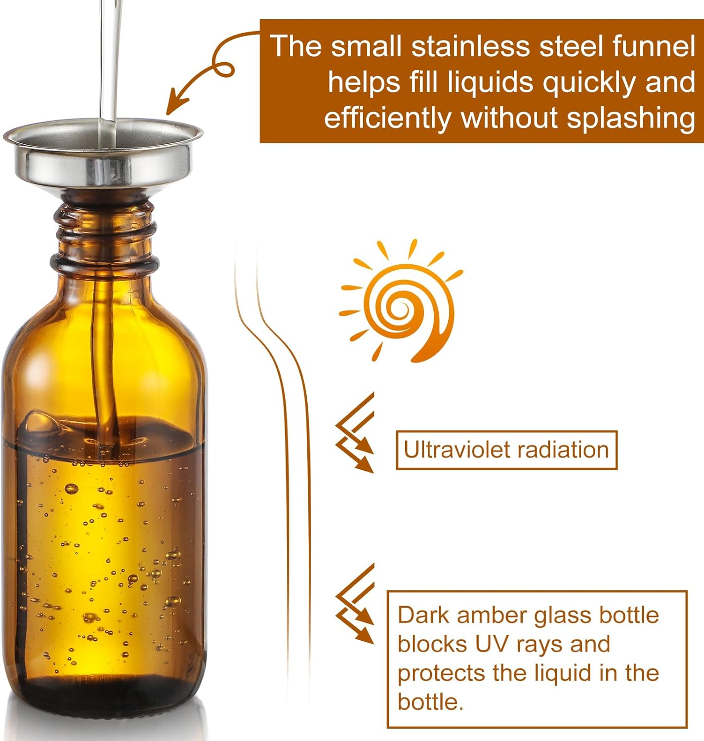 4 Pack 1 Oz Glass Dropper Bottles with Measured Dropper - 30Ml Dark Amber Tincture Bottles with Graduated Calibrated Glass Eye Droppers (1Ml) for Essential Oils, Liquids - Leakproof Travel Bottles image number 1