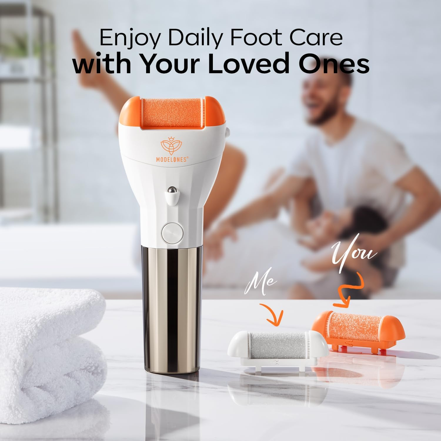 Modelones Electric Callus Remover for Feet, Rechargeable Portable Foot File, Professional Pedicure Tools with 6 Grinding Heads, Removes Dead, Hard Cracked Dry Skin, Electric Foot File Callus Remover image number 3