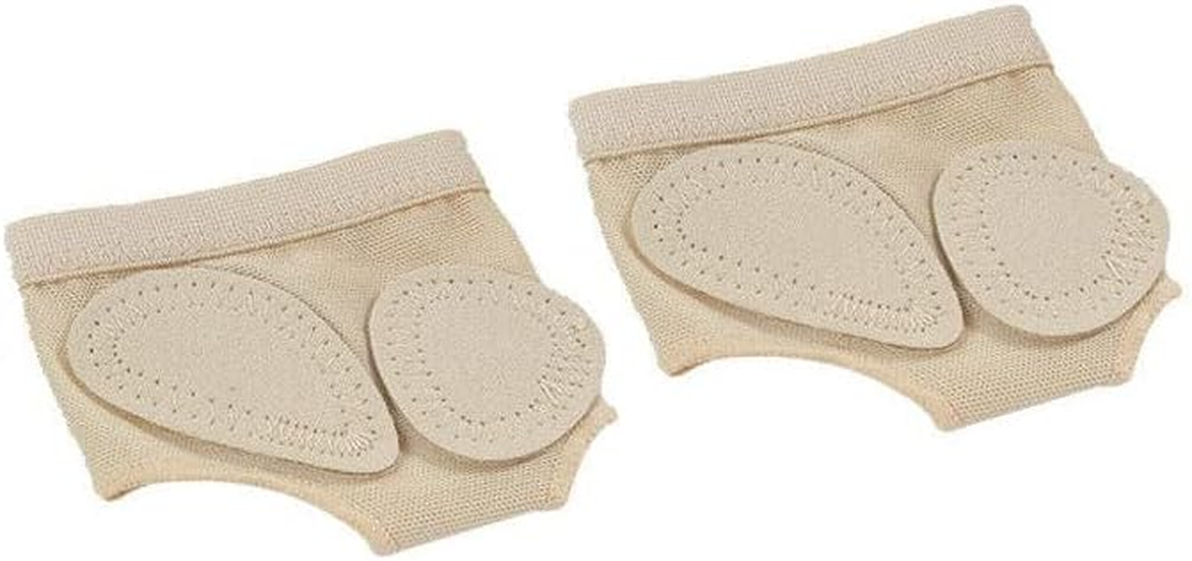 AIMALL Ballet Dance Foot Thongs, Toe Undies Forefoot Cover Half Lyrical Shoes Paws Pad, Flexible Knitted Fabric, Beige, S-XL Sizes for Dance & Casual Use image number 6