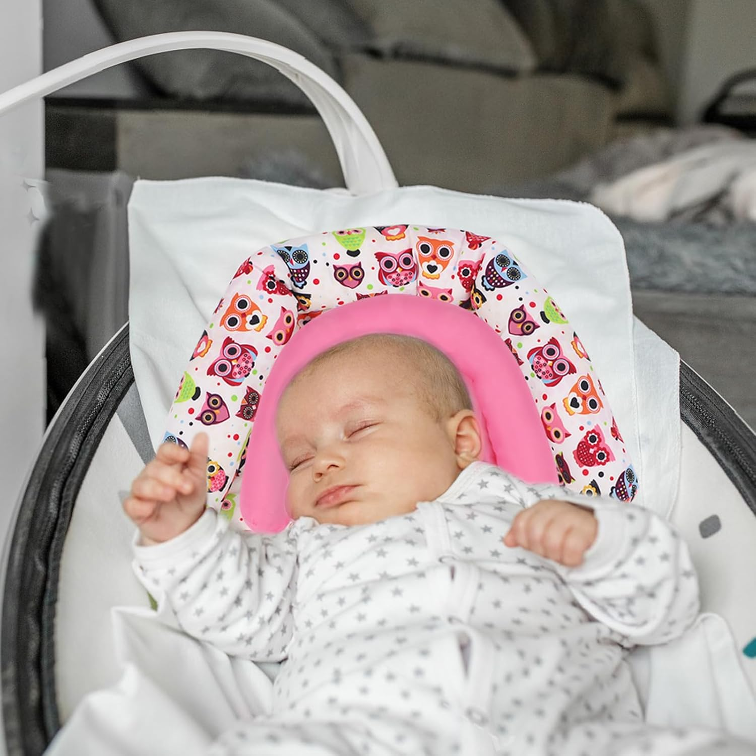 KAKIBLIN Car Seat Head Support Infant, Dinosaur Infant Car Seat Insert, 2-In-1 Reversible Baby Car Seat Head and Body Support, Soft Baby Car Seat Cushion for Newborn image number 2