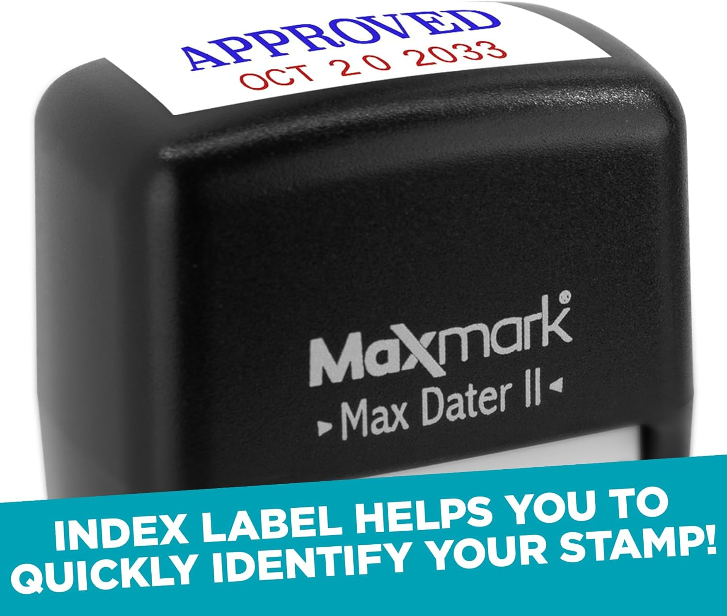 Maxmark Self-Inking Rubber Date Office Stamp with Paid Phrase Blue Ink & Date RED Ink (Max Dater II), 12-Year Band image number 5