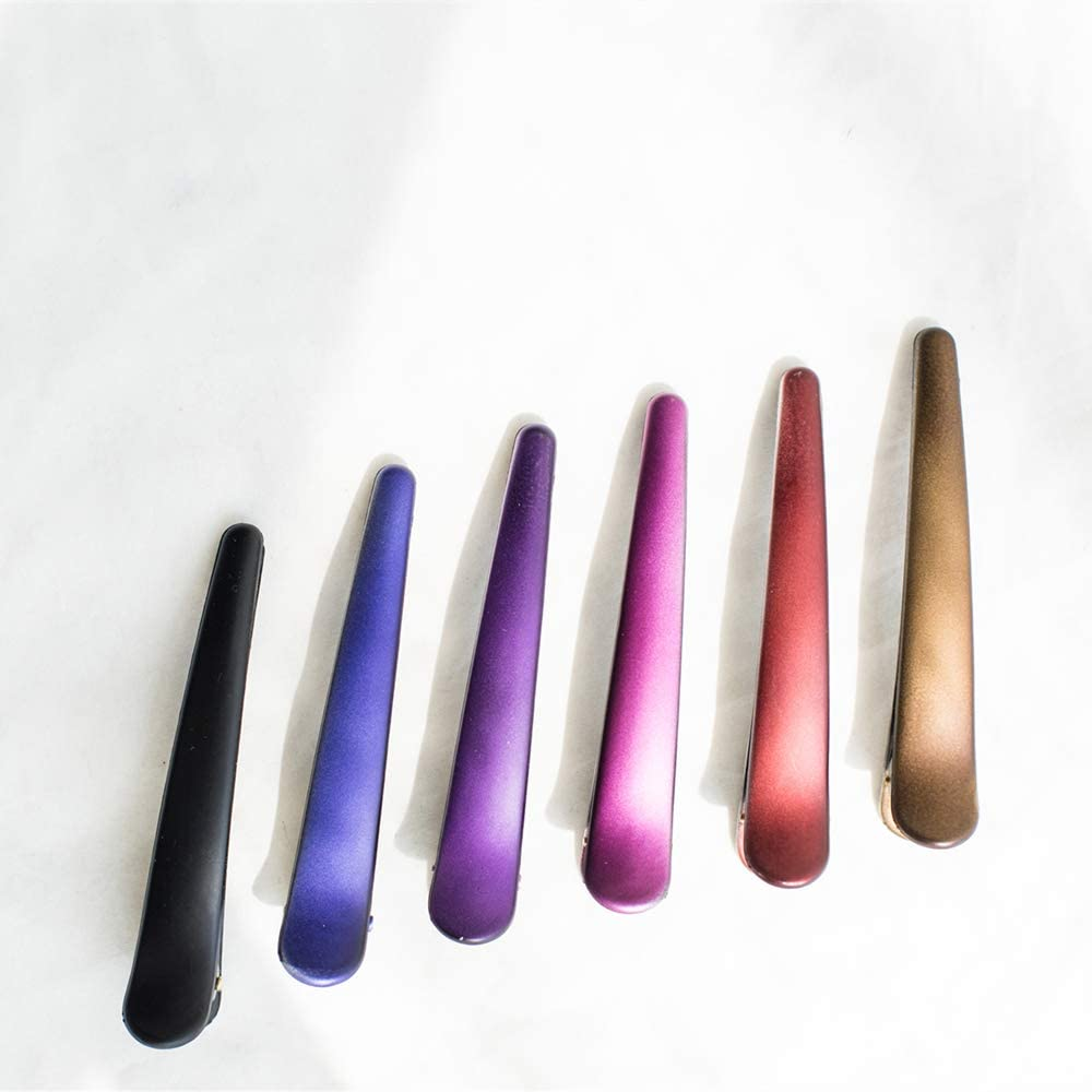 Hair Clips for Styling, HAITAO 12 PCS Non-Slip Colorful Plastic Duckbill Alligator Hair Barrettes Pins for Women, Baby Kids and Girls, 3.5" image number 3